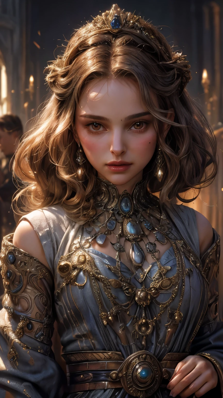 Queen Amidala, Star Wars, Lucasfilm, Natalie Portman, Photorealism

(best quality,4k,8k,highres,masterpiece:1.2),ultra-detailed,(realistic,photorealistic,photo-realistic:1.37),illustration,portrait,science fiction,fantasy,royalty,Natalie Portman as Queen Amidala,ornate costumes,elaborate makeup,extravagant headpieces,detailed facial features,beautiful detailed eyes,beautiful detailed lips,elaborate hairstyles,colorful and intricate clothing,galactic political leader,queen of Naboo,peaceful and diplomatic demeanor,regal postures and gestures,majestic atmosphere,advanced futuristic technology,futuristic cityscape,ornate interiors with rich textures and patterns,bright and vibrant colors,shadows and highlights giving depth and dimension,soft and diffused lighting,glowing and shimmering special effects,impressive visual effects,lifelike textures and materials,realistic skin and hair,meticulous attention to detail,high-definition resolution,HDR color grading,masterful rendering of Queen Amidala's iconic appearance,ethereal and otherworldly ambiance,spectacular visual spectacle