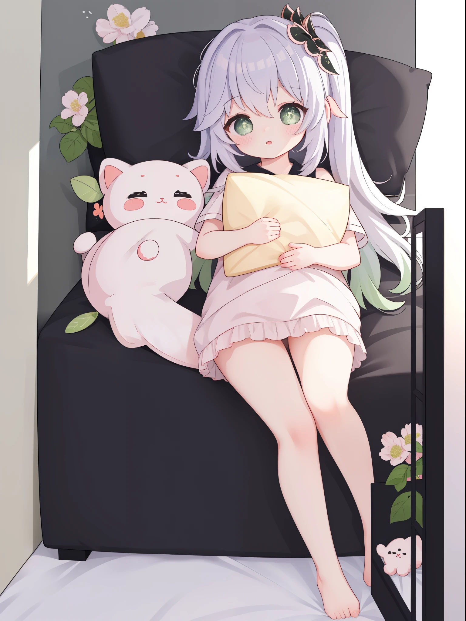 extremely detailed CG unified 8k wallpaper, very fine 8KCG wallpaper, absurderes, ,Best Quality ,ultra-detailliert ,Beautiful face ,masterpiece、top-quality(masterpiece), top-quality, naked、cute, little、masterpiece、top-quality、Top image quality、Inside the building、Sleeping in bed
