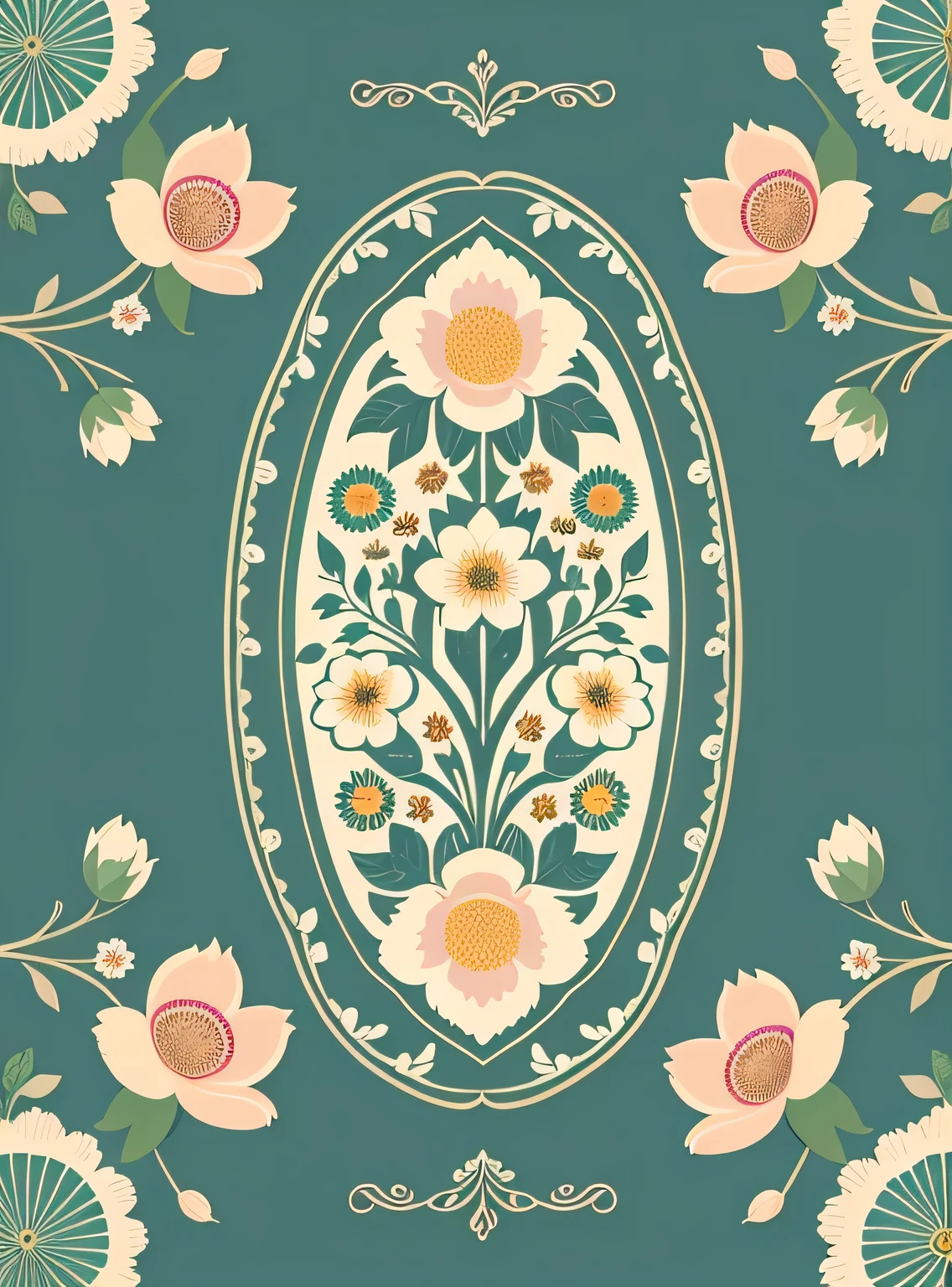 cottagecore, Flower patterns, 2D, Vetor  