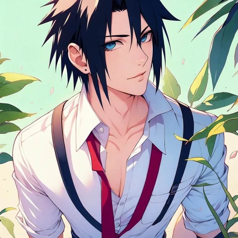 (masterpiece, best quality:1.2), 1boy, solo, black hair