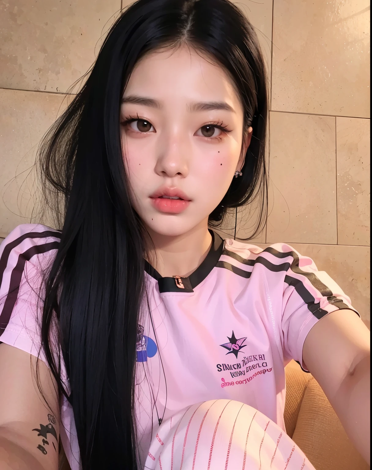 arafed woman with long black hair sitting on a couch, jennie blackpink, coreana, beautiful south mulher coreana, jossi do blackpink, korean symmetrical face, cruel korean goth girl, Ulzzang, gorgeous young mulher coreana, adorable and pale korean face, Korean facial features, Heonhwa Choe, jaeyeon nam, mulher coreana
