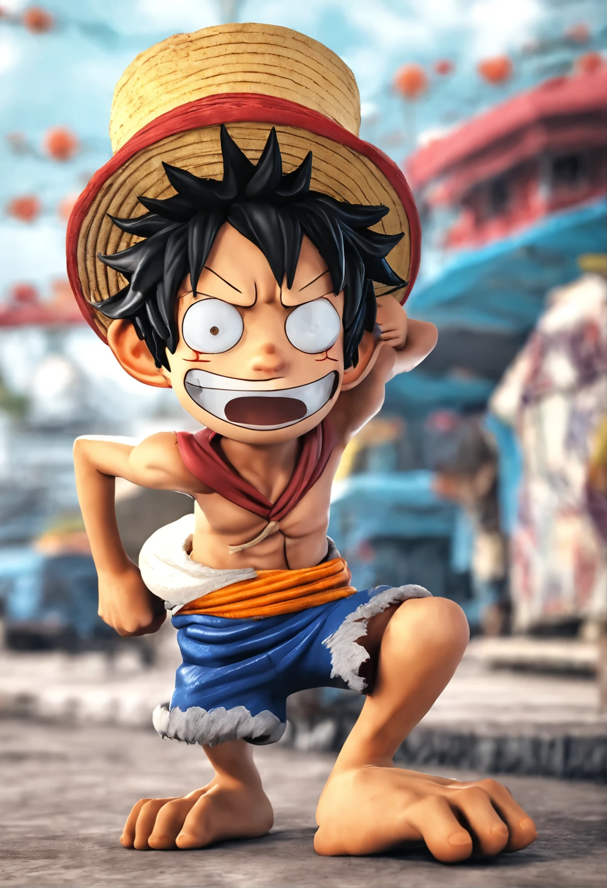 (Professional 3D rendering:1.3) de (realistic:1.3) foto de arte mais bonita do mundo de Masataka Kubota vestindo o personagem Monkey D Heroes. Luffy do anime one piece,personagem do anime one piece ((Epic Hero Monkey D. Luffy,  Traje one piece, homem musculoso, Wet Hero, olhar irritado, Straw hat and fierce expression in dynamic pose, fantastic location, majestoso navio desordenado)), corpo inteiro 8k unidade render, action shot, poros da pele, very dark lighting, sombreamento pesado, circunstanciado, rosto detalhado,((Macaco D. Luffy, one piece))(Vibrando, fotografia realista, realistic, Dramatic, Escuro, sharp focus, 8k),((Masataka Kubota vestindo o personagem Monkey D Heroes. Luffy do anime one piece)) (Roupas de couro velhas danificadas pelo mau tempo:1.4), ((((Use peles)))), (intrincado:1.4), decadente, (altamente detalhado:1.4), Pintura digital, rendering by octane, art stations, conceito-arte, liso, sharp focus, illustration, germe da arte, (Loish:0.23), Wlop Ilya Kuvshinov, e greg rutkowski e alphonse mucha gracias, (global illumination, studio light, light volumetric), chuva forte, floating particles, patife, fantasia, Nosso, Corpo inteiroesbiano, ((Fundo escuro e antigo da cidade:1.3)),CGSesociedade,art stations