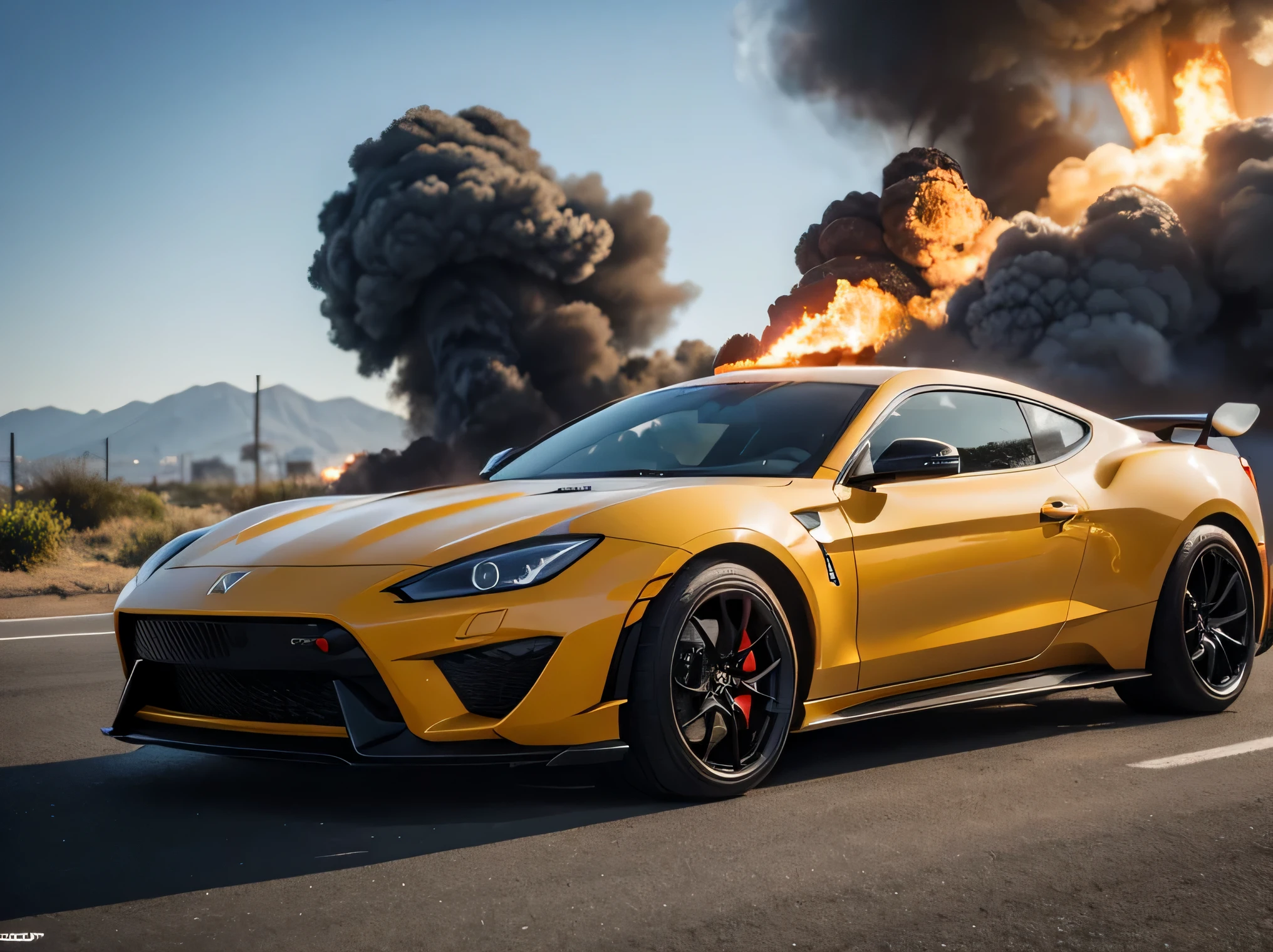 ((detailed dieselpunk  sports cars)), destroyed city after nuclear blast, post apocalyptic, warzone, fire , smoke
BREAK
(masterpiece, best quality, ultra realistic, 4k, 2k, (intricate, high detail:1.2), film photography, soft focus,
RAW photo, photorealistic, analog style, subsurface scattering, photorealism, absurd res), ((closeup))