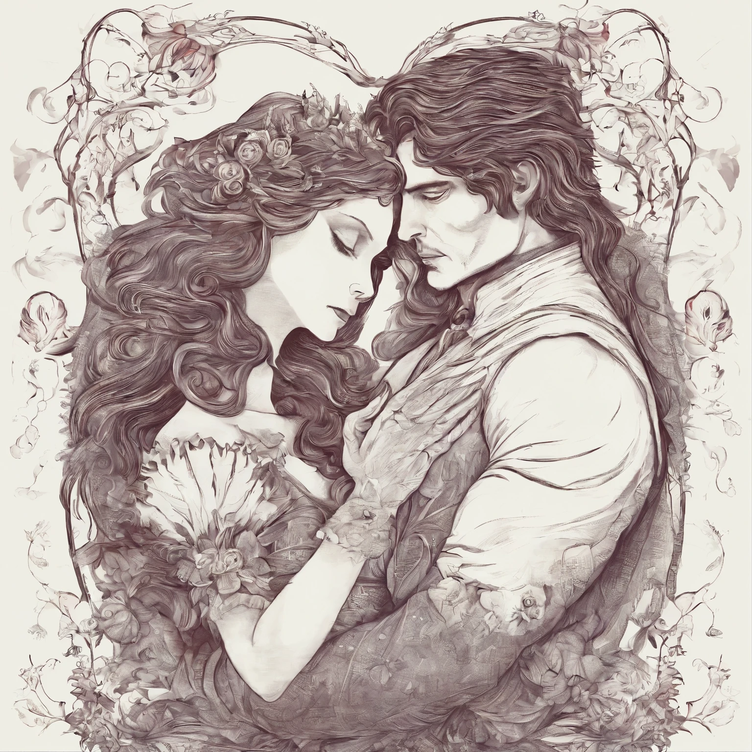 man +Woman, Man hugging woman, Woman обнимает муджину, a knife, Heart, Blood