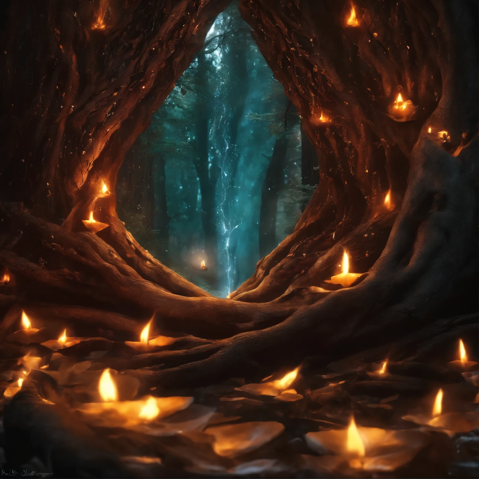 Tears, branches, diamond, fire, shine