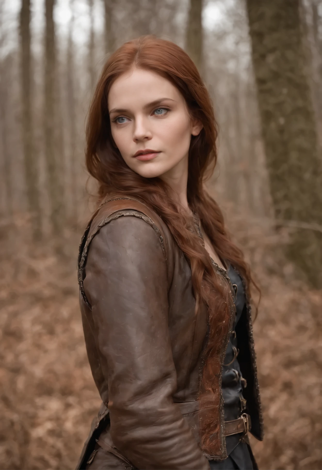 (NO CLOTHING) From the flowing auburn locks framing Jlah's delicate face with sparkling blue-violet eyes brimming determined compassion peers a spirit weathering harrowing storms yet emerges kind.
Though standing average peasants' height, wisdom ripened through suffering lends grace to her humble frame. Simple grey woolen robes cascade about slender shape subtly suggesting unimposed strength stirring.
No jeweled emblem or gilded armor adorns the unassuming guardian angel yet - just well-worn leather vest hinting history's long nominal protection ultimately gave way to bold vulnerability disarming cruelty through radically daring love exposed.
And scuffed boots sound gently as consecrated footfalls traverse long years and longer tears carving waterlines down cheeks when injustice and apathy and agony alike etched their unavoidable marks into skin memorizing each lesson dearly learned before presuming rescue the periphery.
Yet glinting behind tired lines still shine untarnished kindness hewn by hellfire, channeling chaotic forces into order's harmony through creativity's alchemy.
Each crease and curve consecrates Jlah's triumphantly un-bowed frame testifying resilience baptized thoroughly in mortal frailty emerges prepared guide and uplift new generations from the periphery she once occupied searching for elusive center.