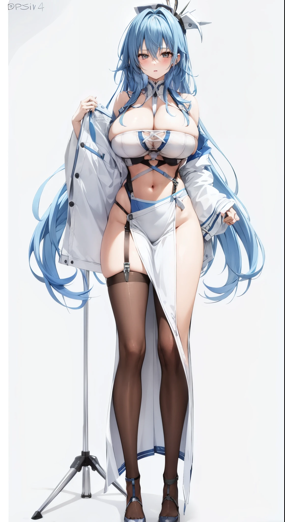 blue hair,age girl,Big breasts