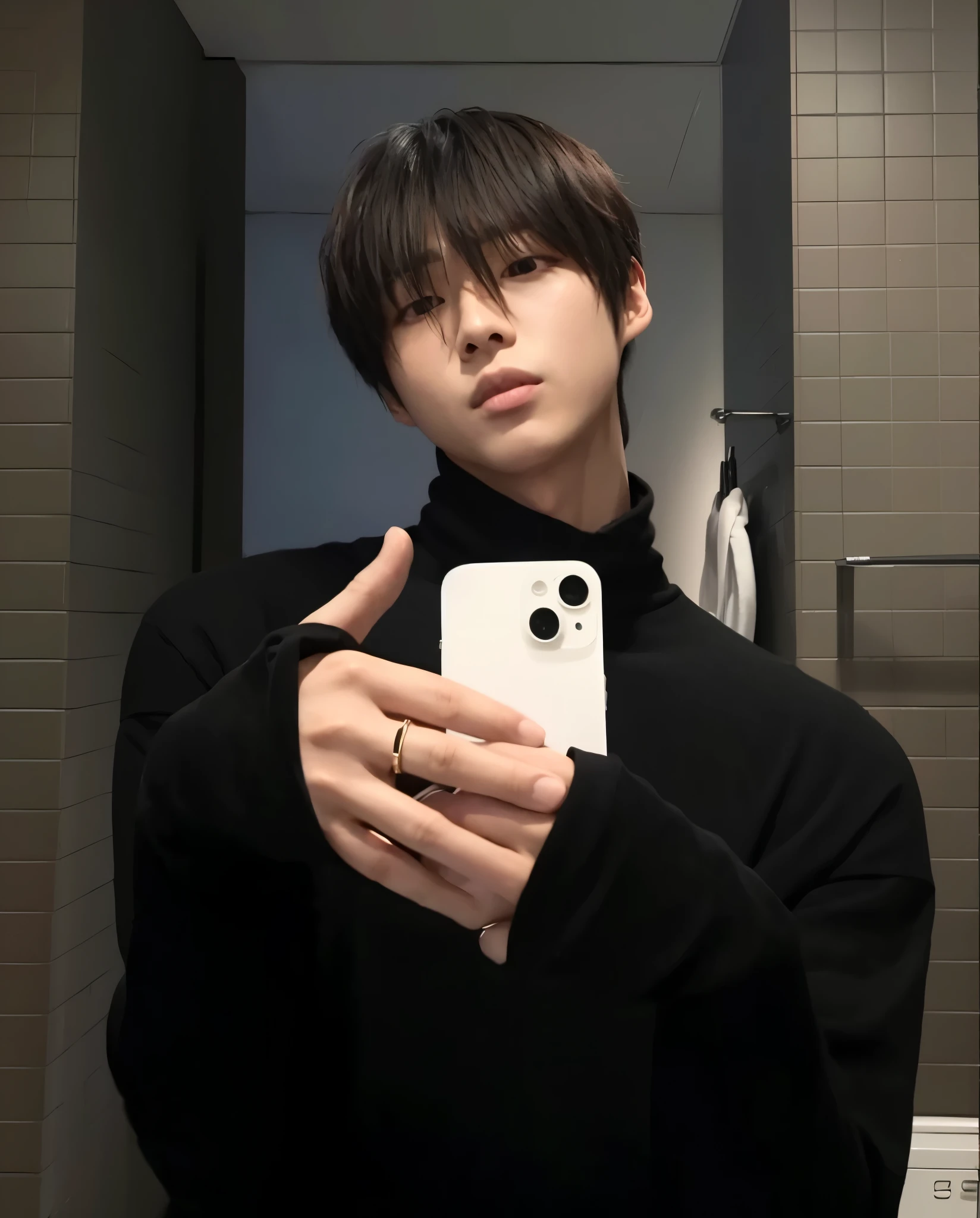Hyunjun hur actor y idol de kpop mas realismo en el cabello y ropa, cara malvada, molesta, upset expression
