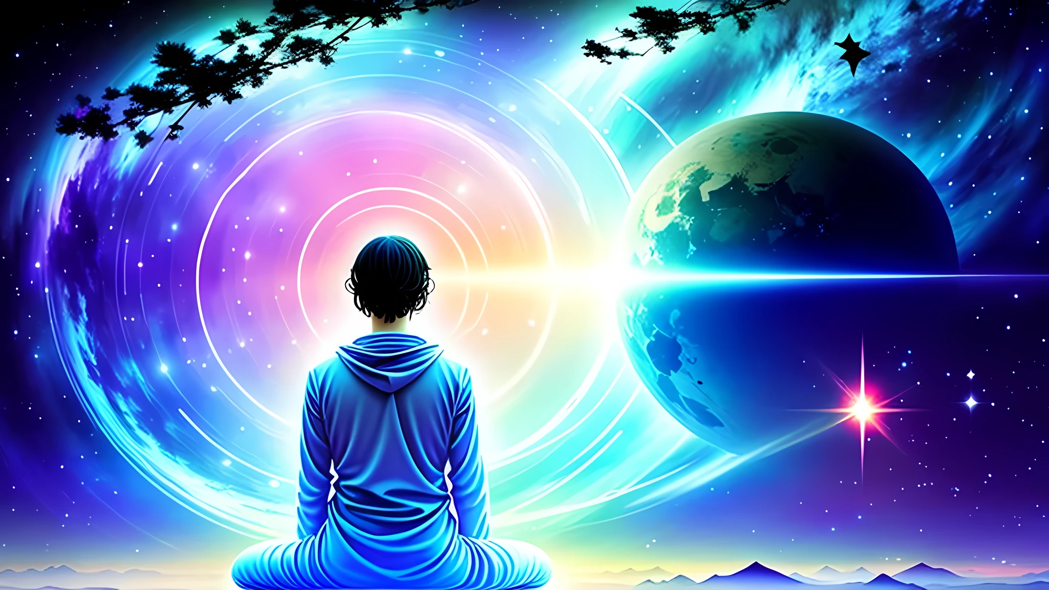 Songs for meditation and sleep: feel safe, Calm your mind and soul, A group of blind men and heralds of the galactic nebula announcing the birth of a new era., Fighting with those who create meaning in the sky., No longer content with foam neurons in the minds of the gods., They rise like so many dying suns;
