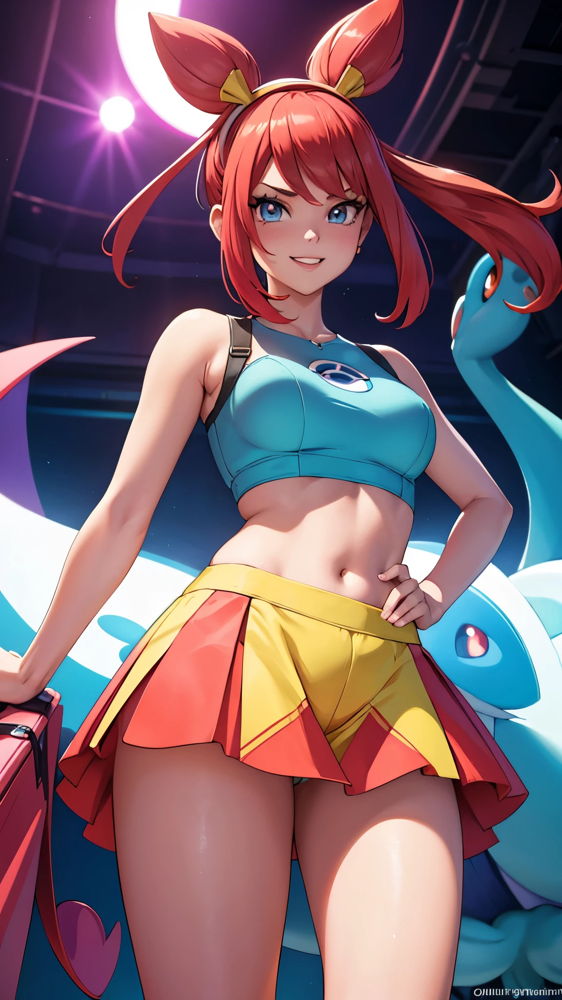 A girl with a beautiful smile, dressed in a Pokemon theme, wearing panties and a bra, is standing in a vibrant Pokemon anime scene. The girl's eyes are bright and expressive, with a hint of joy and excitement. Her lips are perfectly shaped and complement her cheerful expression. The girl's face and features are extremely detailed, adding a realistic touch to the overall image.
The girl's outfit consists of a Pokemon-themed dress, with vibrant colors and playful patterns that reflect the spirit of the Pokemon universe. She is wearing matching panties and a bra, which add a touch of intimacy and femininity to the scene.
Surrounding the girl are various Pokemon characters, both familiar and new. They are vivid and lively, showcasing their unique personalities and quirks. The Pokemon are interacting with the girl, creating a dynamic and captivating atmosphere. Each Pokemon is detailed and meticulously designed, making them visually striking.
The overall image is of the highest quality, with 4K resolution and ultra-detailed rendering. The scene is beautifully lit, with studio lighting that accentuates the vibrant colors and adds depth to the image. The artwork combines elements of illustration and digital rendering, resulting in a visually stunning masterpiece.
The color palette is vivid and lively, mirroring the vibrant world of Pokemon. The colors range from bold and saturated to soft and pastel, creating a harmonious and visually appealing composition.
The lighting in the scene is carefully crafted, with soft and diffused lights that create a warm and inviting atmosphere. The shadows and highlights add depth and dimension to the girl and the Pokemon, making them appear three-dimensional and lifelike.
The prompt:
girl, beautiful smile, dressed in Pokemon theme, panties and bra, in a Pokemon anime scene, with Pokemon characters, vibrant colors, 4K resolution, ultra-detailed rendering, studio lighting, vivid colors, warm lighting