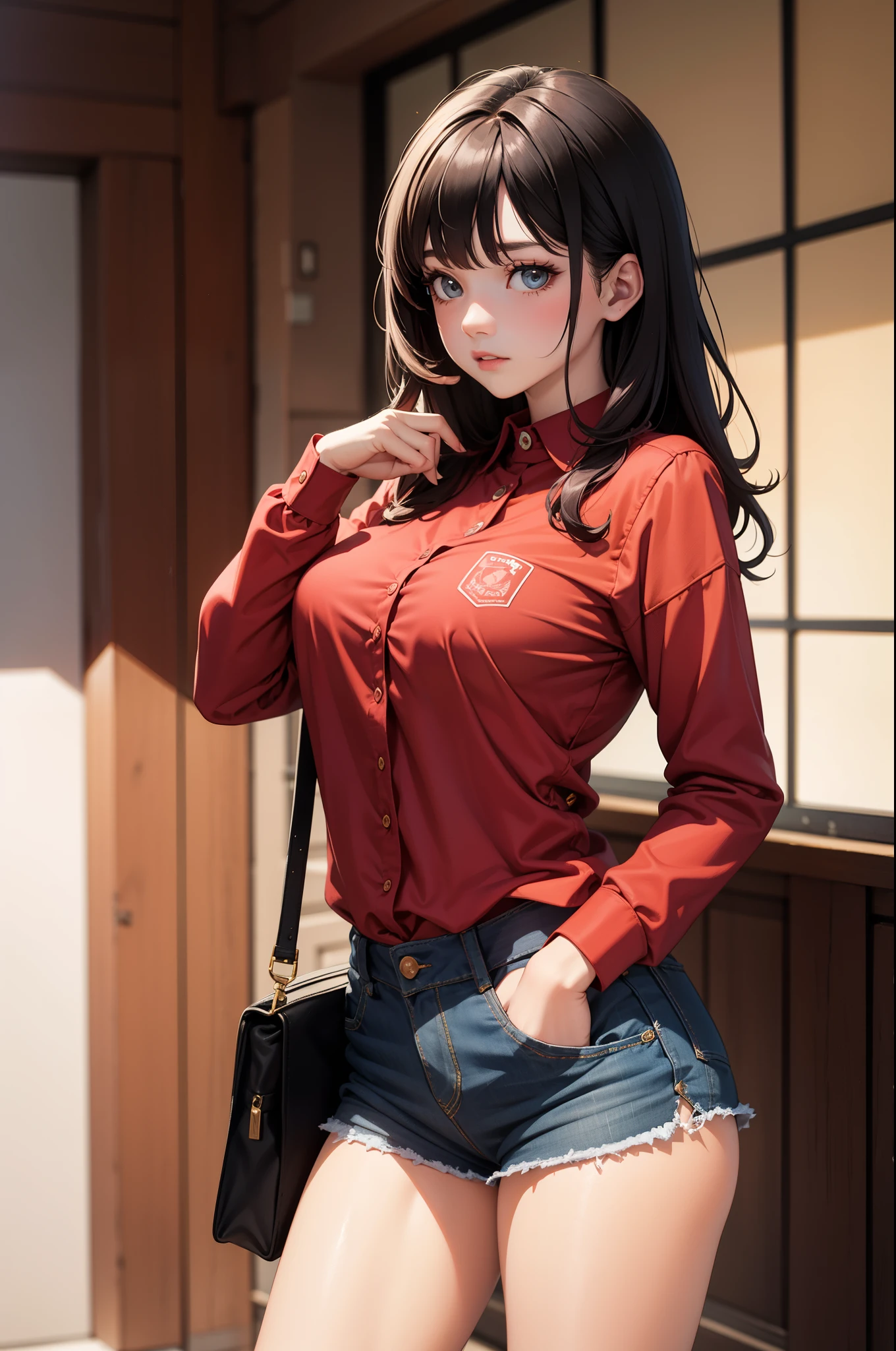 Cowgirl, Red shirt,