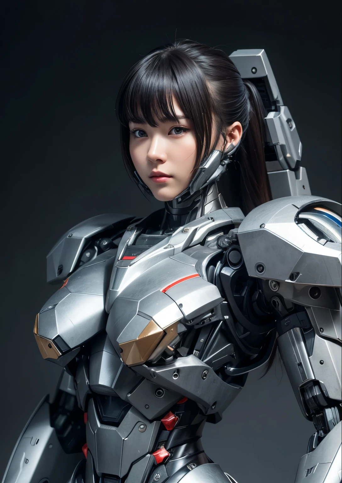 Textured skin, Super Detail, high details, High quality, Best Quality, hight resolution, 1080p, hard disk, Beautiful,(War Machine),beautiful cyborg woman,Mecha Cyborg Girl,Battle Mode,Girl with a Mecha Body,She wears a futuristic war machine weapon mech,Fulll body Shot