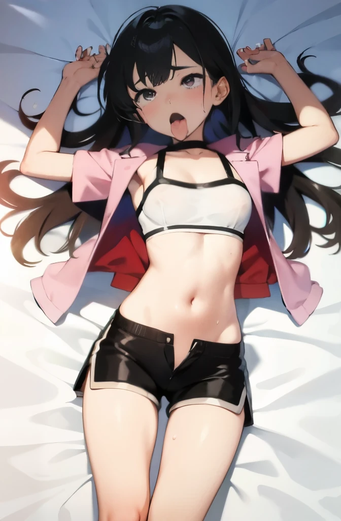 blush,pant,Clothes are transparent,sweating,Mouth open,Sticking out tongue,Tongue sticking out,open mouth,Clothes are transparent,pant