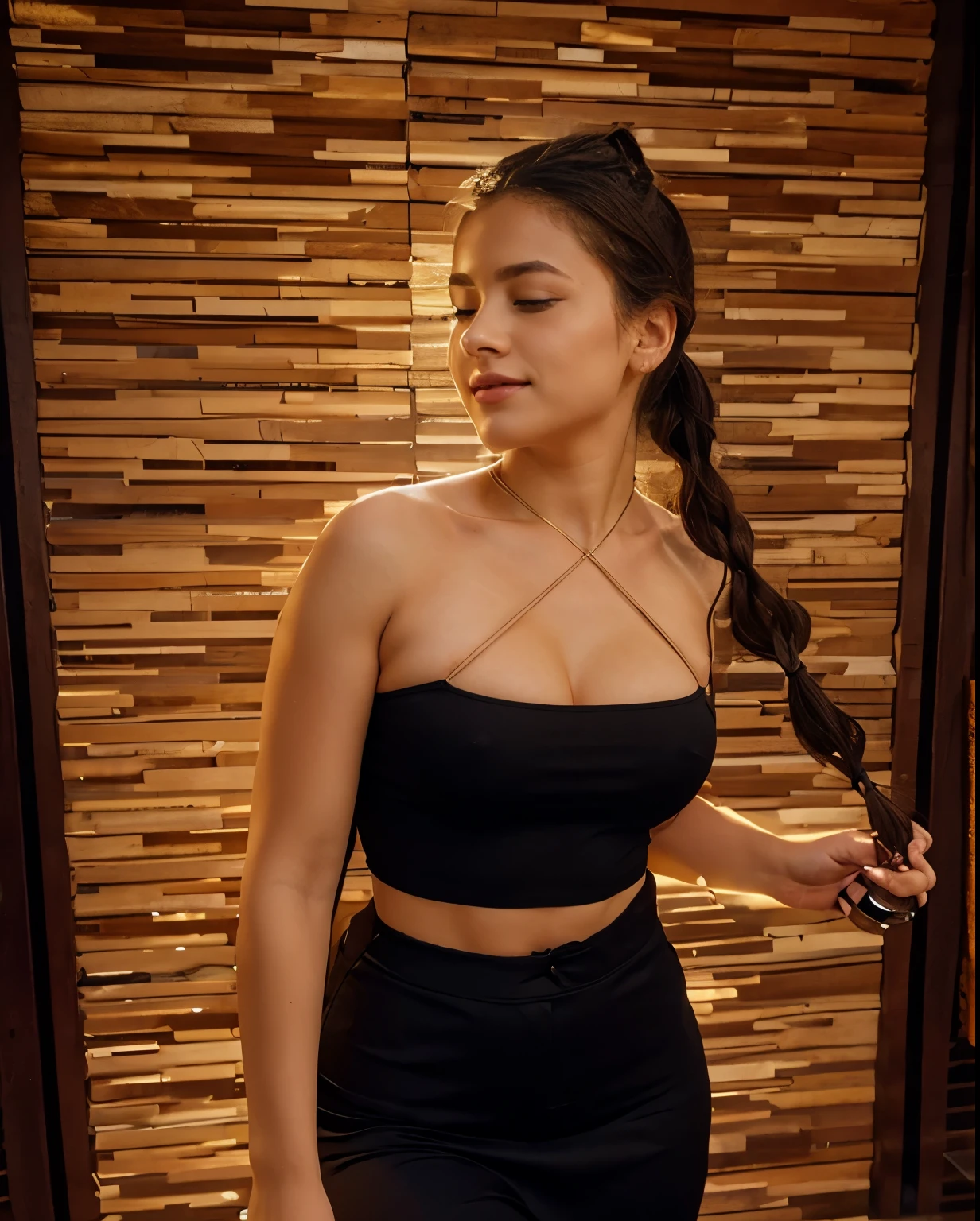 Make her tits bigger and undress her