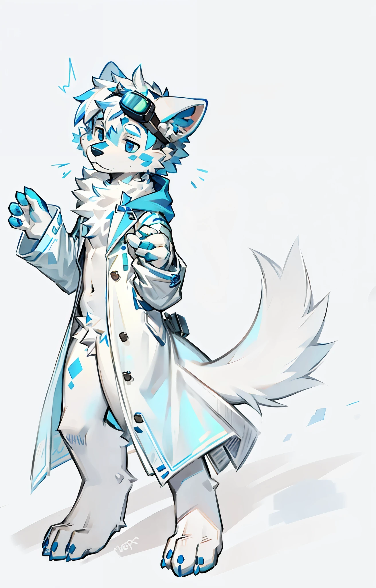 hairy,hairy puppy,blue and white coat,goggles,HD