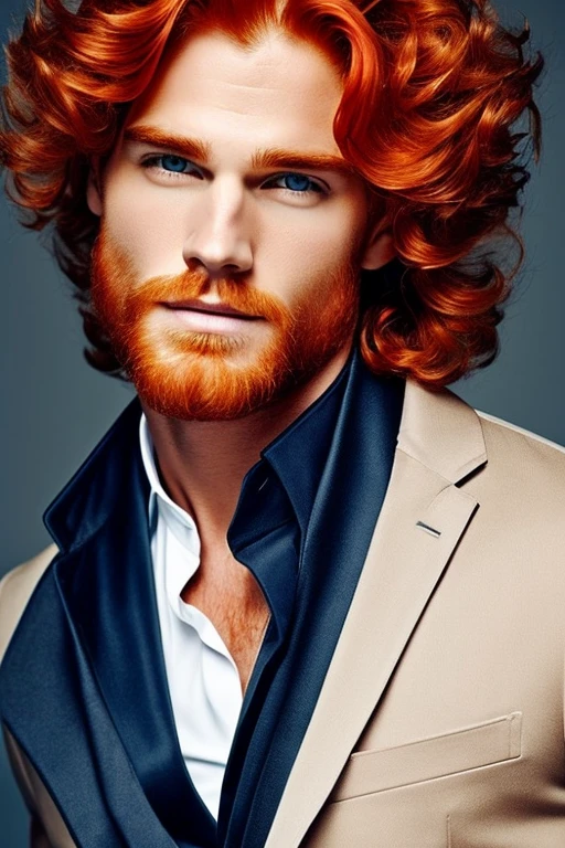 beutifull man, supermodel, red hair