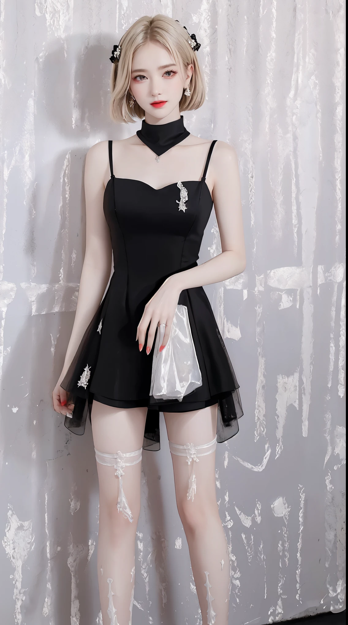 Sweet girl dress2,dress, ((yushuxin,1girl,solo)),(((Miss))), (((better quality))), (((masterpiece))), (((aldult))), (((1 girl))), ((( bob hairstyle ))), (( National Science Foundation )), Miss de 25 anos com um corpo musculoso;, (( bob hairstyle )), clear skin, Simon Beasley (Simon Bisley), Nude showing off wild urban style, blonde short hair, minimum attire, There is metal protection on the left arm,With complex graphics, deep red,With white stars and black and white splashes, armor, full of thorns, (((From the knee up))), 白色blonde short hair, Wall in background painted by Shepard Fairey,Complex design