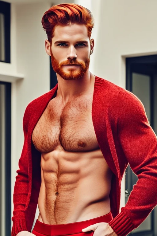 beutifull man, supermodel, red hair