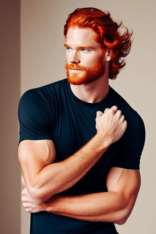 beutifull man, supermodel, red hair