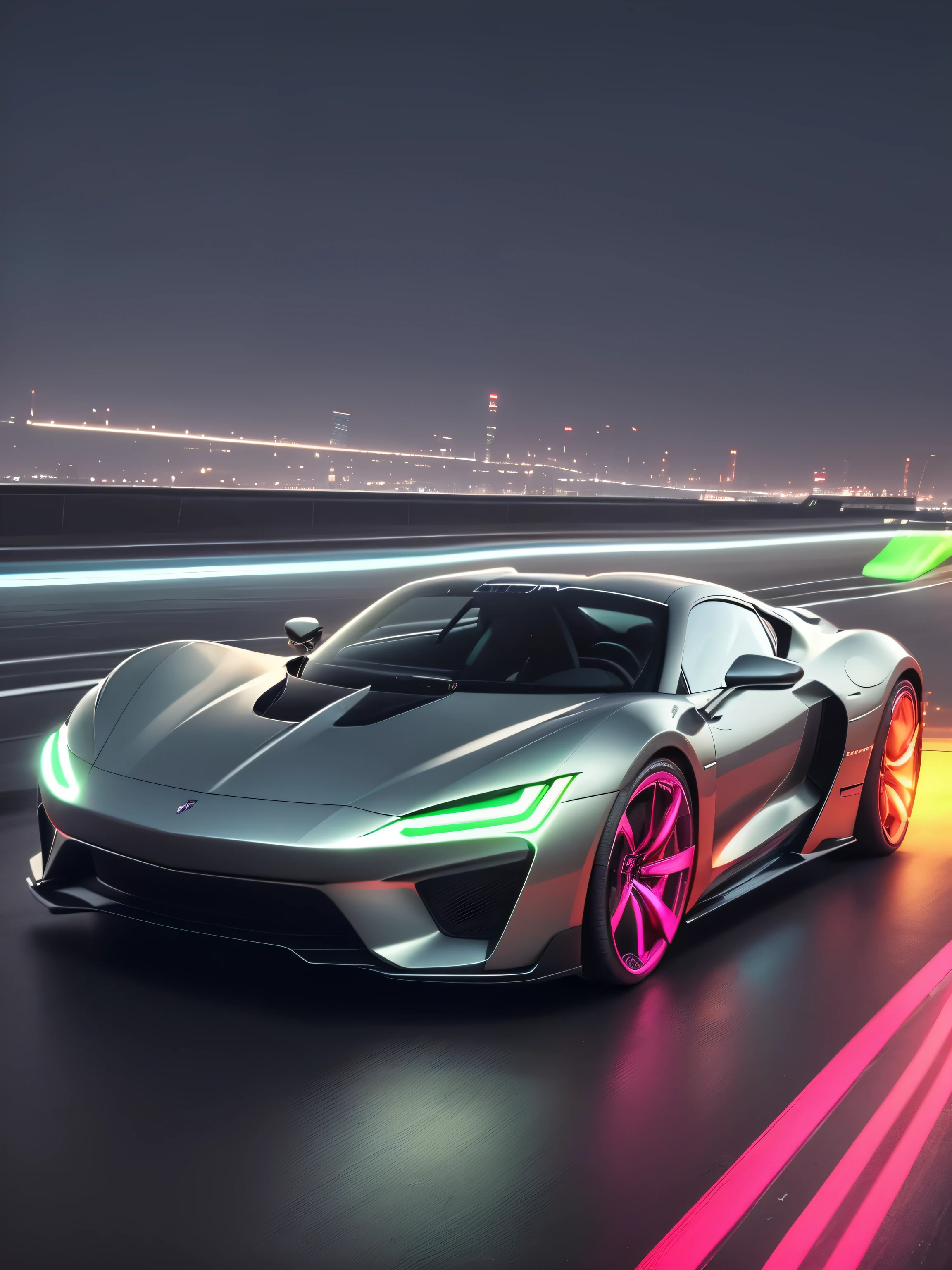 (1 transparent sports car on gorgeous city streets),Color transparent plastic,cyber punk perssonage,industrial design,Smooth design feel,Sophisticated body structure,cleanness,(((Transparent visual impact))),(((Brilliant neon lights))),white backgrounid,ultra-realistic realism,hyper HD,high detal,best qualtiy,4K