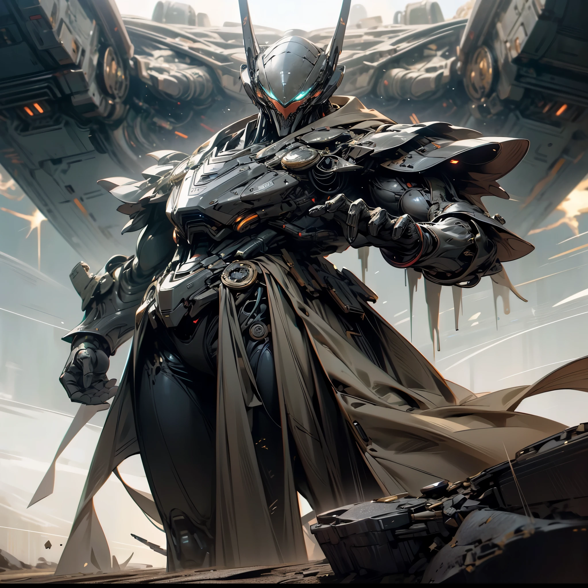 "Generate an image with maximum quality, advanced levels of detail, and cinematic style, depicting an alien from another planet wearing battle attire. This extraterrestrial being has arrived on planet Earth for war, and its appearance is designed to instill fear and command respect.
The alien's physique should be imposing, with a tall and muscular build, indicating its strength and prowess in battle. Its skin may be a unique color or texture, distinguishing it as distinctly non-human and otherworldly.
Draped in intimidating war attire, the alien is equipped with advanced weaponry or armor, signaling its preparedness for combat. The clothing should be intricately designed, reflecting the alien's advanced technology and formidable presence.
The facial features of the alien should evoke a sense of power and menace, with sharp angles or unique markings adding to its otherworldly aura. Its eyes may glow with a fierce intensity, conveying its determination and readiness for conflict.
The composition should convey the alien's dominance and superiority, with dramatic lighting and dynamic poses enhancing its imposing presence. Ensure that every detail contributes to the overall sense of awe and intimidation, with a cinematic flair that captures the gravity of its arrival on Earth for war."