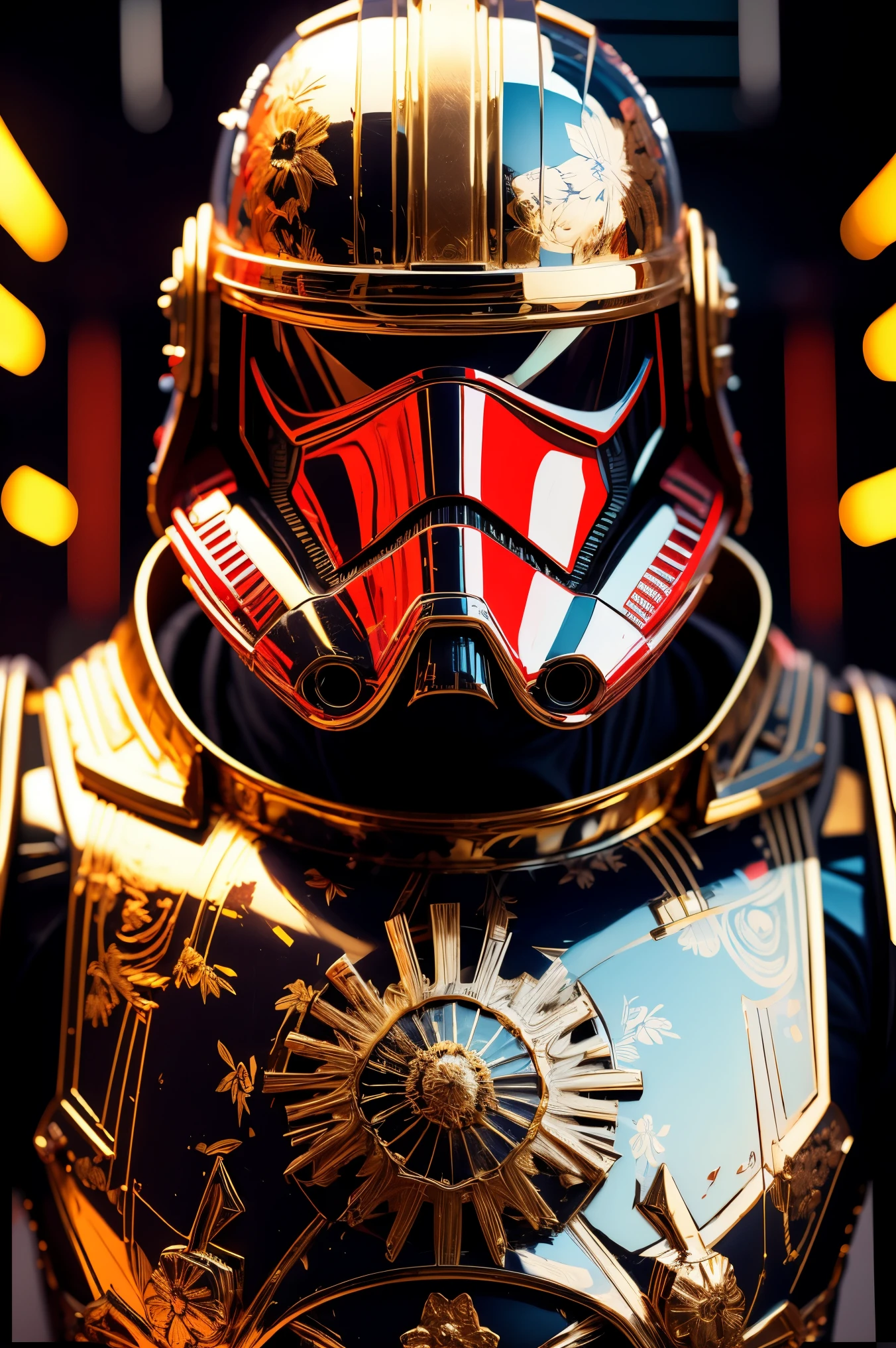 Imagine the stormtrooper GUNDAM in the style of Ultra HD animation (roman face plate)