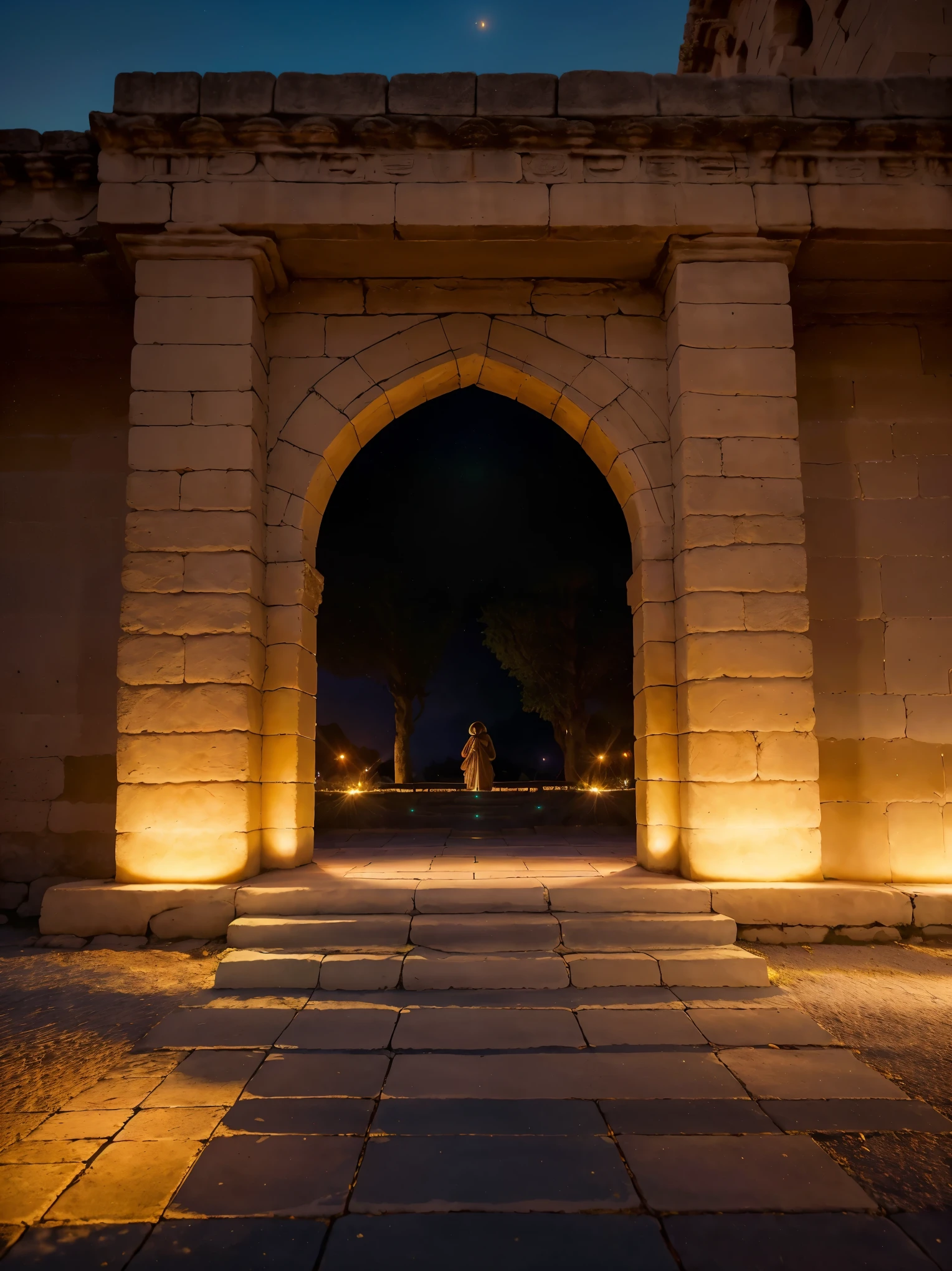 Ancient city under the afterglow of sunset, tranquil and beautiful, ancient walls and buildings bathed in golden sunlight, time-travel vibe, sky with orange and purple gradient, poetic and romantic atmosphere, (best quality, 4k, highres, masterpiece:1.2), ultra-detailed, (realistic, photorealistic, photo-realistic:1.37), serene ambiance, breathtaking view, (glowing sunset:1.1), (timeless charm:1.1), (harmony of history and nature:1.1), (captivating tranquility:1.1), (nostalgic journey:1.1), (enchanting colors:1.1), (whispers of the past:1.1), (spellbound beauty:1.1), (dazzling light:1.1), (mystical essence:1.1), (canvas of history:1.1), (magical twilight:1.1), (echoes of ancient tales:1.1), (fusion of color and light:1.1), (a haven of peace:1.1), (mesmerizing hues:1.1)