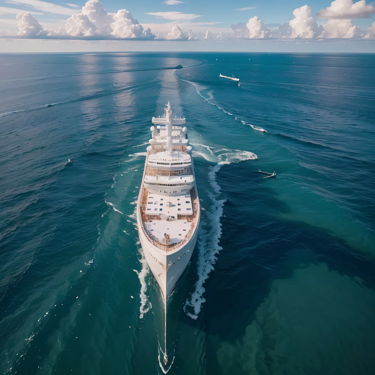 Biggest luxury ship in the sea.Many people enjoy celebrating party .Drone Shoot side angle,4k quality ,realistic,hightail,many peoples dance.