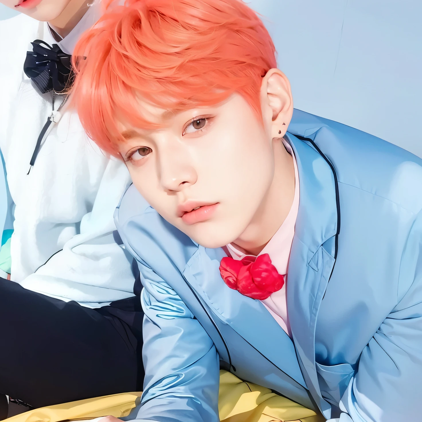 There's a with headphones on and a pink sweater, ulzzang, Ulzzang masculino, Wan adorable cara coreana, Cai Xukun, kanliu666, Jinyoung Shin, Ruan lindo vtuber, Kim Doyoung, Chiho, e-chica, E - Chica, Jung Jaehyun, Jaeyeon Nam, Sakimichan