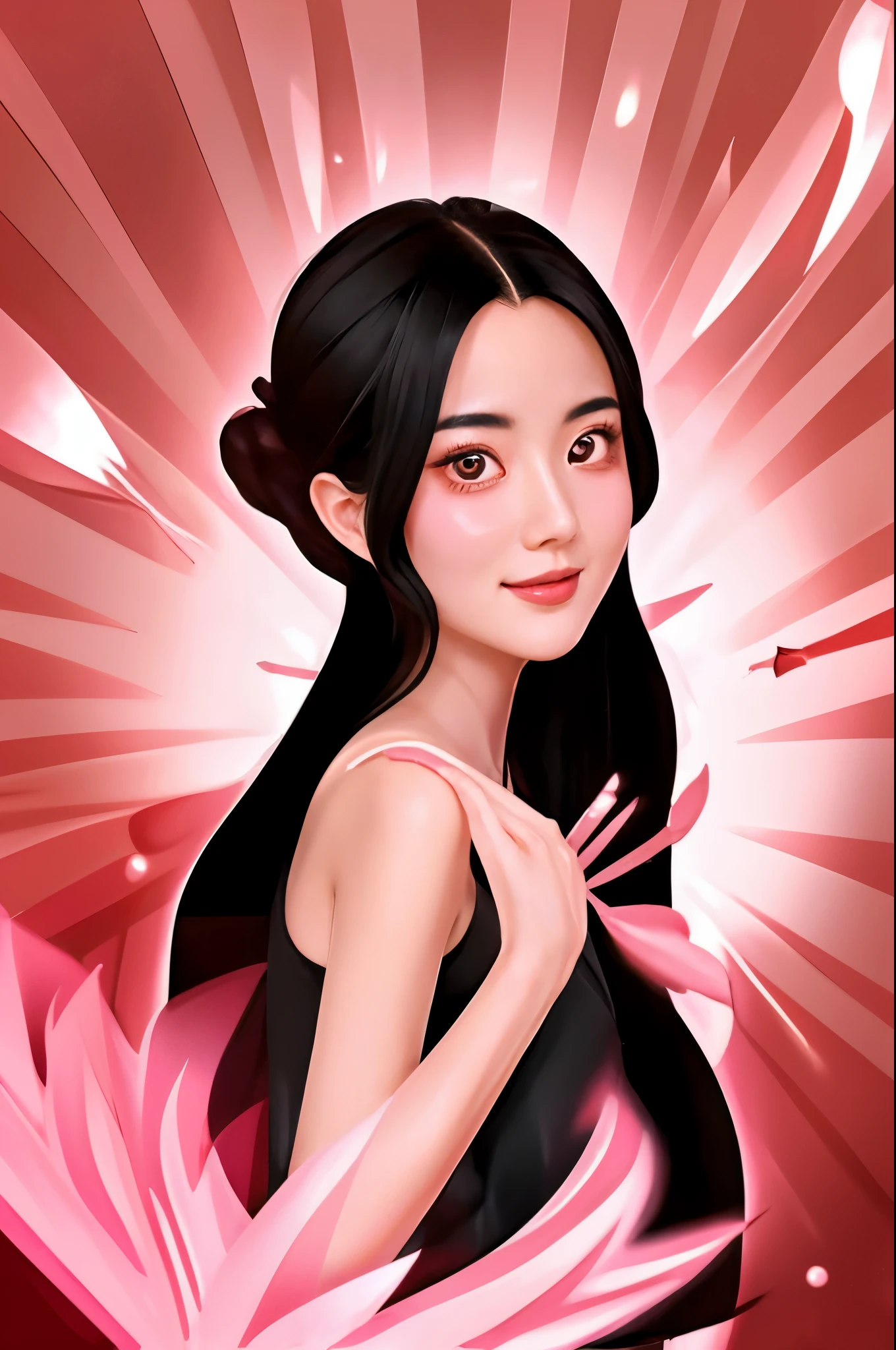 Tall peach,Lightweight,Speak and behave dignifiedly。Black hair like paint,Skin like jade,Beautiful eyes are looking forward to it,There is an indescribable charm between the smiles。She is like a peony flower with buds waiting to be released,Beautiful but not enchanting,Glamorous,Charming,unparalleled。