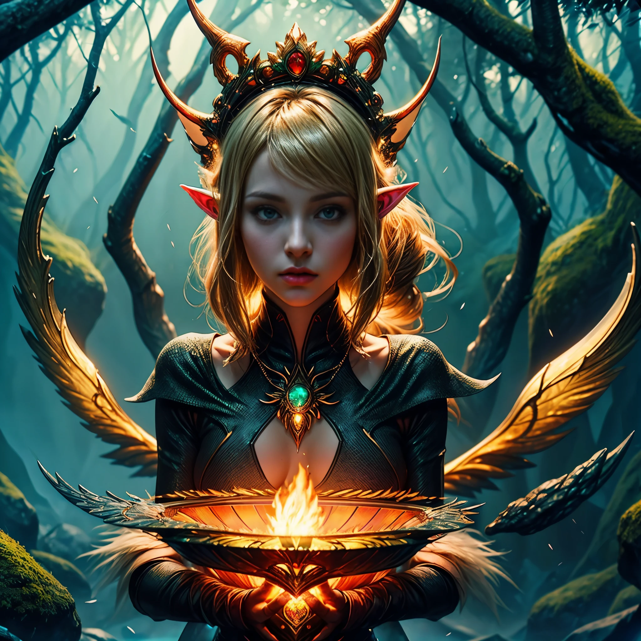 1girl, colerful lighting, deedlit, elf, Blond long Hair, looking at viewer, cute, Portrait, varies "Scepter of Domination" rule of thirds (((Deedlit gorgeous Blond long hair native Elf Forest Lodoss War magic summon Ondine invocate Effrit))) masterpiece meticulously intricate 🎠deep path equirectangular🎡 ultra_high-details extreme improved ultra_high-quality ultra_high-res ultra_photo-realistic optimal ultra_sharpness perfection accurate volumetric SunLight Lightning_contrast global_illumination cgi vfx sfx reflex Octane_rendered ultra_high-def UHD XT3 DSLR HDR romm rgb pbr 3dcg fxaa blu-ray vivid colors-coded anti-aliasing fkaa txaa rtx ssao opengl-shaders glsl-shaders post-processing post-production cell-shading tone-mapping ❤luminescence 😘glow 👩Heart hearth Crystalline butterfly earth invoke monarch magic fleuraison monster monstrous creature sundrop slide onyx summon transparent ruby Earth hearth bloom flash Tourmaline opal strange glow hole reflection multi etc. --v 6 --s 1000 --c 20 --q 20 --chaos 100