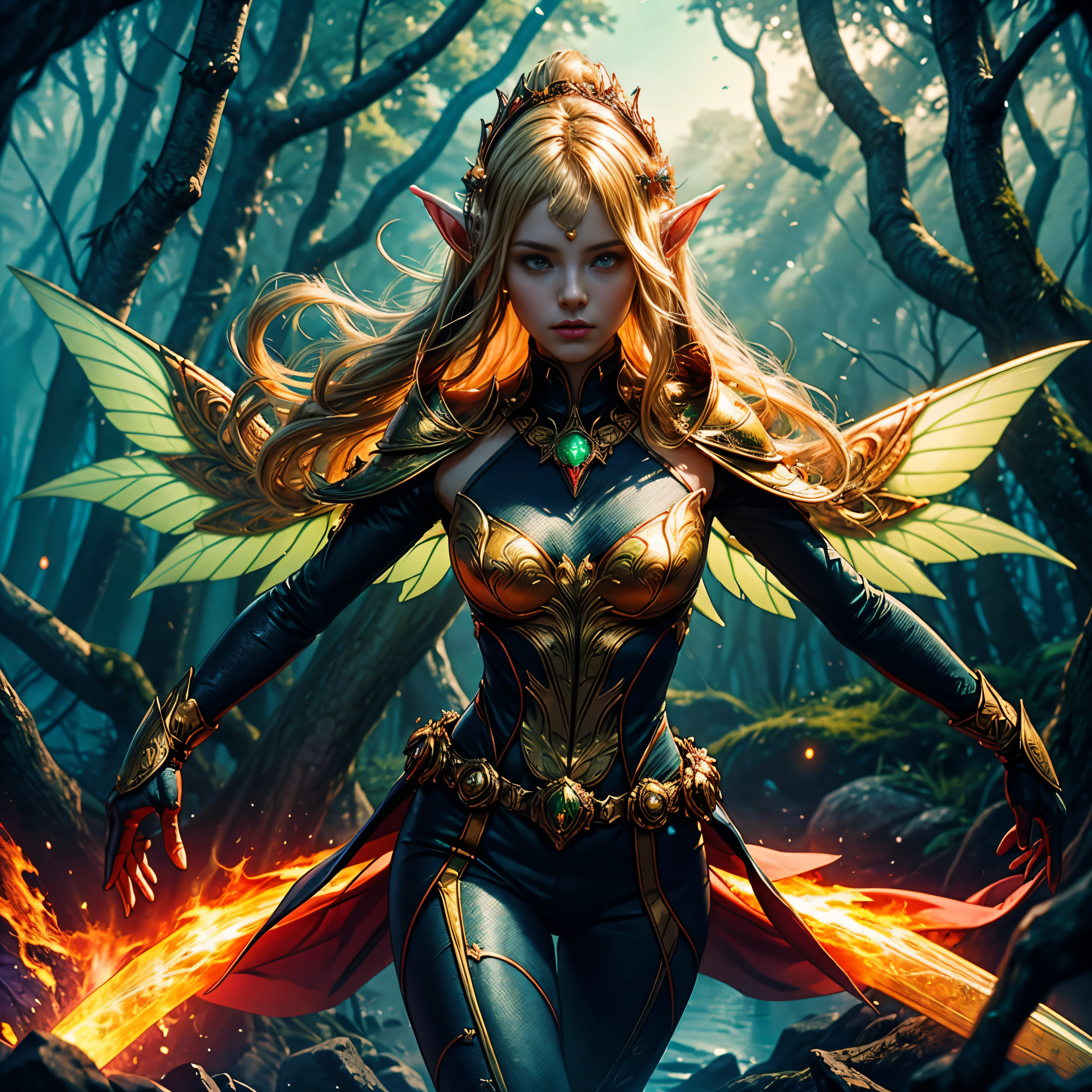 1girl, colerful lighting, deedlit, elf, Blond long Hair, looking at viewer, cute, Portrait, varies "Scepter of Domination" rule of thirds (((Deedlit gorgeous Blond long hair native Elf Forest Lodoss War magic summon Ondine invocate Effrit))) masterpiece meticulously intricate 🎠deep path equirectangular🎡 ultra_high-details extreme improved ultra_high-quality ultra_high-res ultra_photo-realistic optimal ultra_sharpness perfection accurate volumetric SunLight Lightning_contrast global_illumination cgi vfx sfx reflex Octane_rendered ultra_high-def UHD XT3 DSLR HDR romm rgb pbr 3dcg fxaa blu-ray vivid colors-coded anti-aliasing fkaa txaa rtx ssao opengl-shaders glsl-shaders post-processing post-production cell-shading tone-mapping ❤luminescence 😘glow 👩Heart hearth Crystalline butterfly earth invoke monarch magic fleuraison monster monstrous creature sundrop slide onyx summon transparent ruby Earth hearth bloom flash Tourmaline opal strange glow hole reflection multi etc. --v 6 --s 1000 --c 20 --q 20 --chaos 100