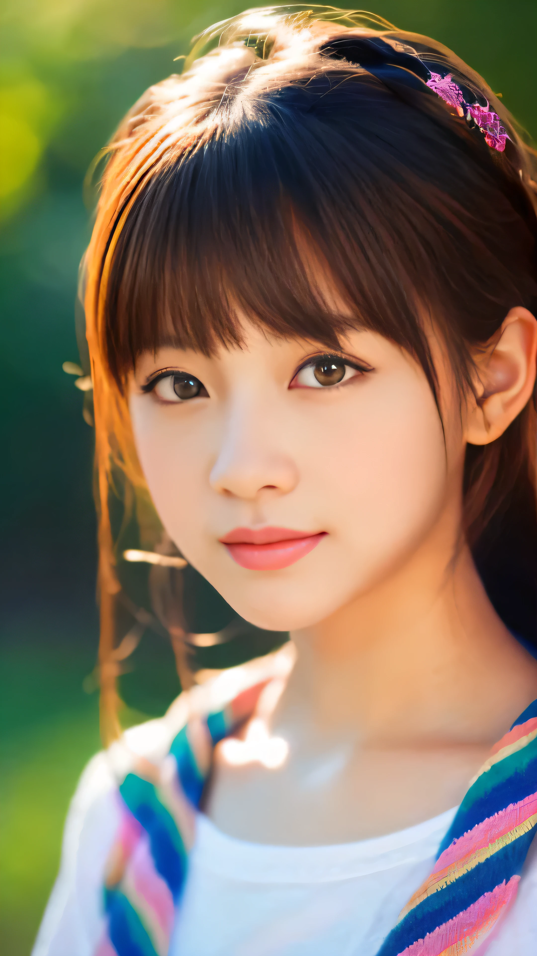 (highest quality、4K、High resolution、masterpiece:1.2)、Super detailed、(realistic、フォトrealistic、フォトrealistic:1.37)、Ram-chan,Cute anime from the 90s.Rainbow-colored、Portrait、landscape、soft lighting、Bright colors