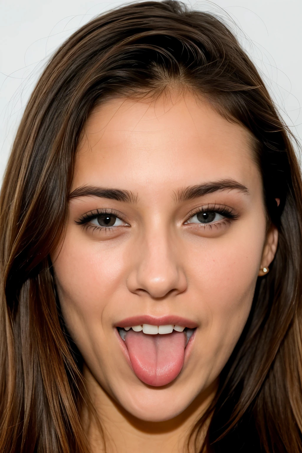 original photo, 30-year-old female,Tongue,close up, Front view