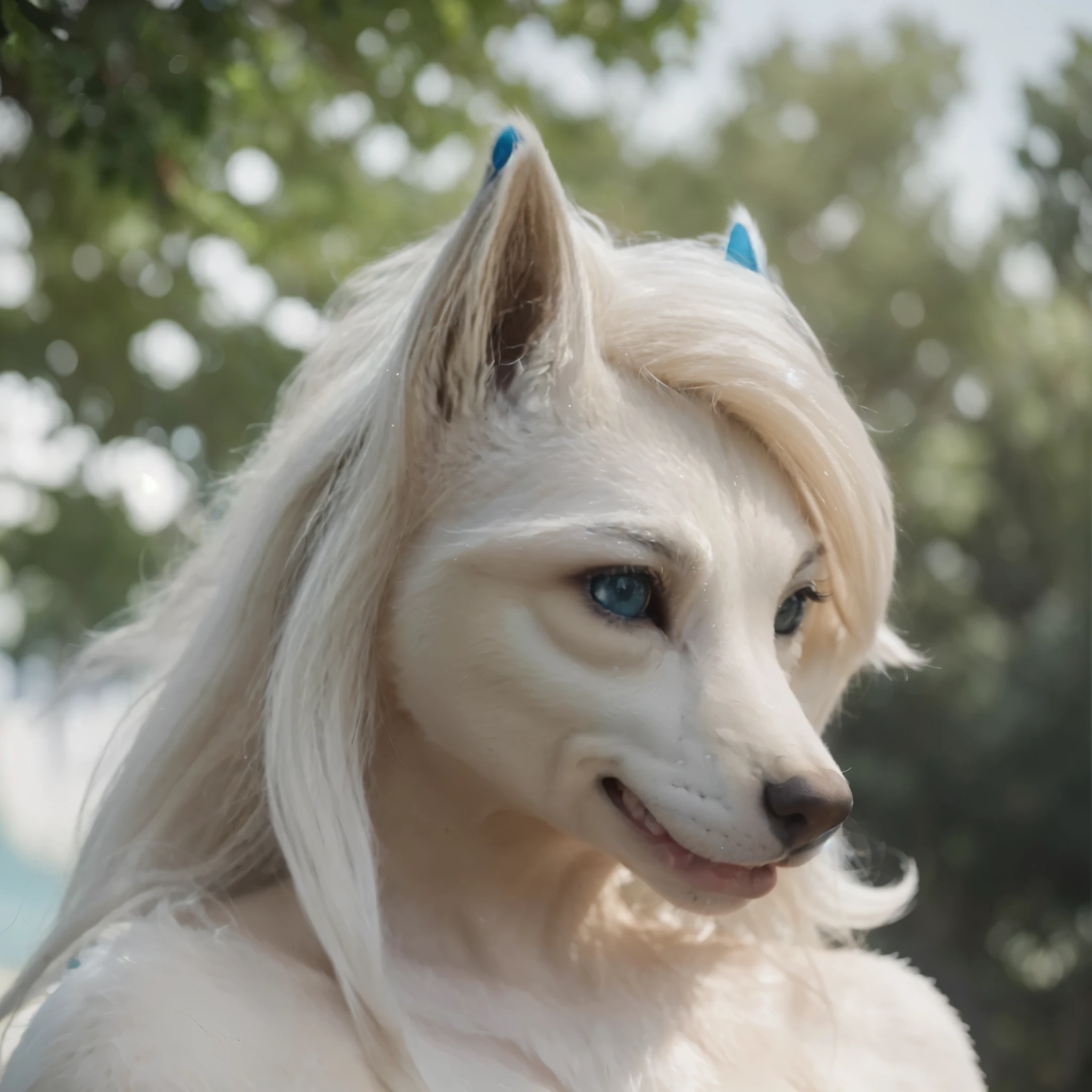 (best quality,4k,8k,highres,masterpiece:1.2),ultra-detailed,(realistic,photorealistic,photo-realistic:1.37),face portrait,alolan ninetales,canine snout,cosmic eyes,beautiful eyes,sparkling eyes,shining eyes,radiant eyes,glowing eyes,hypnotic eyes, fluffy ears, long eyelashes, makeup