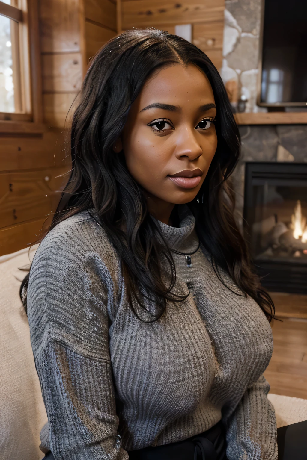 best quality, art, ultra haute résolution, (photorealistic: 1.4), Photo brute, ((wife)), ((sensual Latina wife)), ((dark skin)) ((Cheveux courts)), (( brown-hair)), ((yeux verts)), Detailed eyes and face, dressed with white sweater(Detailed body), avec un beau sourire, dans une ville assise dans un café