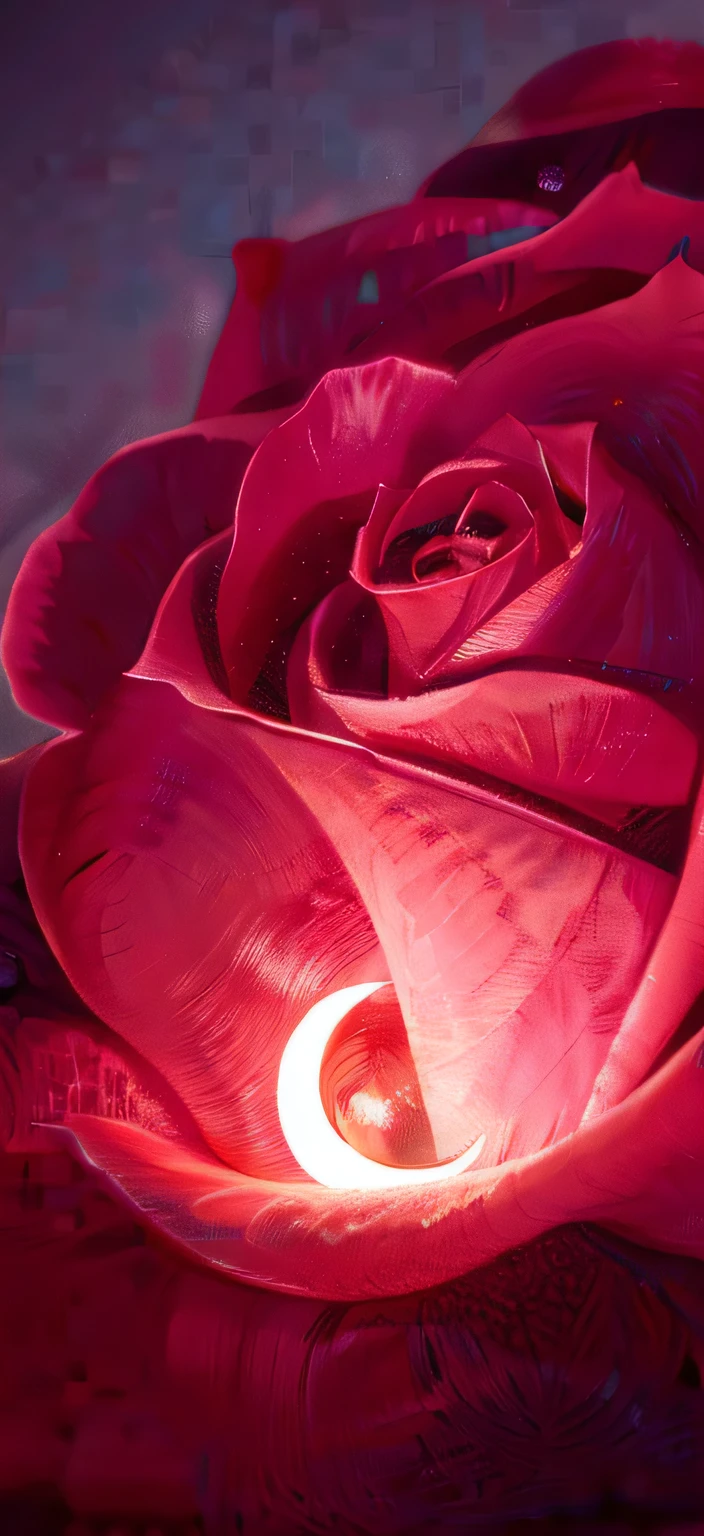 huge red rose starry sky