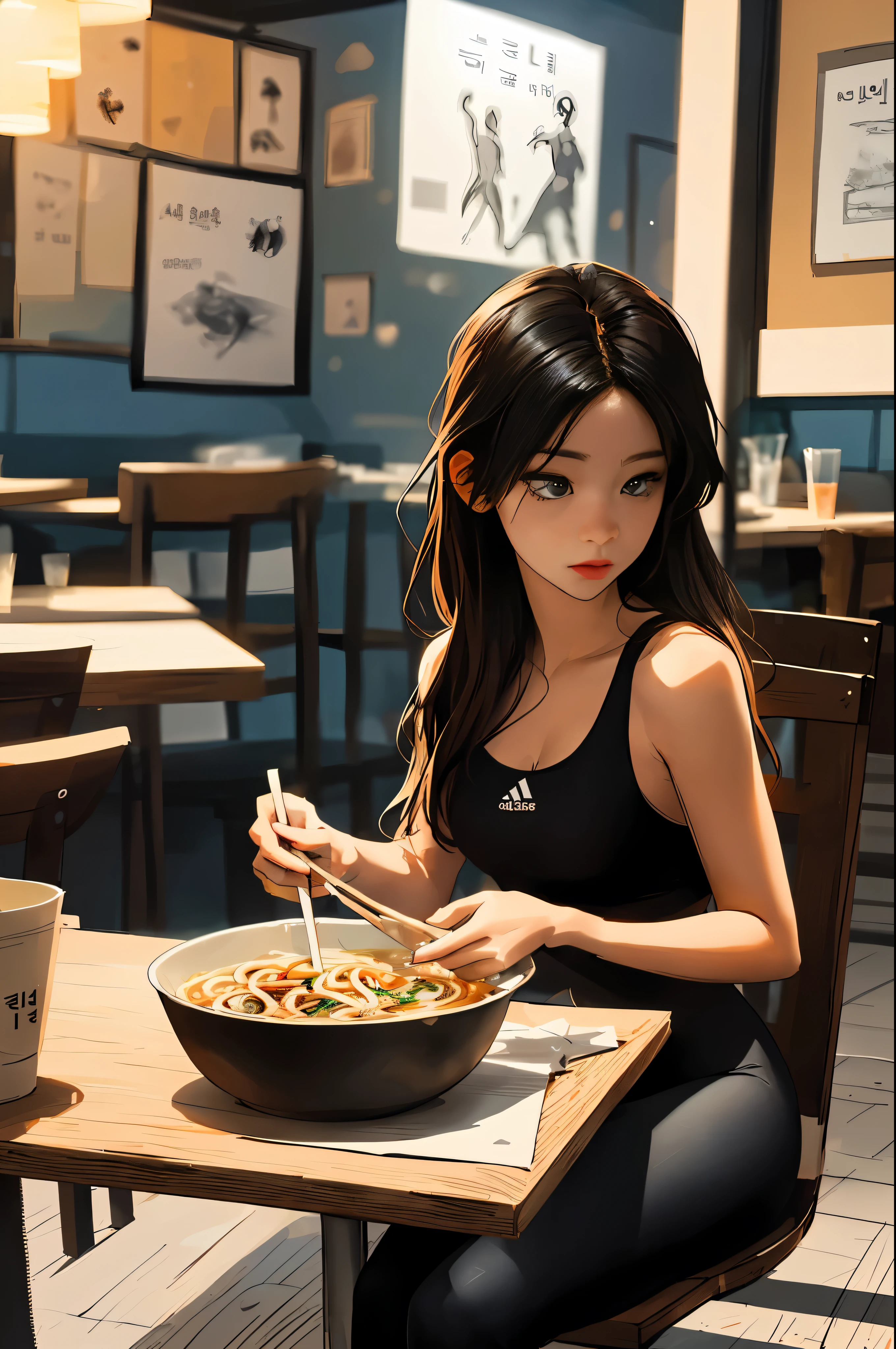 SeaArt Creative Cartoon Scene Design 2D Idol Girl Asian Beauty Cyberpunk Butt Spreading Legs Realistic Landscape Animation Cartoon Goddess Illustration Animation SDXL GTA Beauty Upskirt Object Design New Year Daily Challenge Face Swap Wallpaper SF Palworld Pixar Style Artwork Myth Game Mecha Photo League of Legends genshin fur cute animal product design epic character game design architecture design character design square model post edu berdague 3 HIROKI Medi Cine SK2202 Zephir Deano willian Ryriu 2 reddram w wuwuming_Hansen 1 © 2023 SeaArt, corporation.
Homepage Cyberpub Creation Swift AI Personal Private Channel CART Bot Txt2Img Basic 15:14:Expires on the 13th on the 31st A woman eating a bowl of Jjamppong with chopsticks at a Korean restaurant after exercising, eating noodles, eating ramen, Ilya Kubshinov. 4 thousand, Guweiz style art work, lofi girl, digital art Ilya Kubshinov, at the counter, realistic style, Trending in popularity on cgstation, Glamorous anime girl. Anime girl eating Korean Jjamppong with chopsticks at the table., eating ramen, eating noodles, compliment girl, compliment feel, compliment, compliment artstyle, compliment vibes, compliment portrait, compliment art, anime food, anime atmosphere, compliment vibe,Korean-style Chinese restaurant ,hangul메뉴판 글씨,hangul,front,Woman wearing tight black leggings and neon white bra top, Two-piece tracksuit, be good at sports ,On the right is the Adidas logo.,vivid colors, soft focus, Light leakage, dreamy atmosphere, experimental charm, Retro charm break color field painting, A variety of colors, abstract expressionism, bold hues, emotional impact, atmospheric depth, Minimalist approach BREAK, Beautiful woman, UHD (ultra detail) viewers who see it.., another, fancy, long, 갈색으로 염색한 머리를 뒤로 하나로 묶은 long 머리 🌈, leggings clothing, White stardust in dark areas, absurd, high resolution, very detailed, (1 woman : ), vivid colors, soft focus, Light leakage, dreamy atmosphere, information