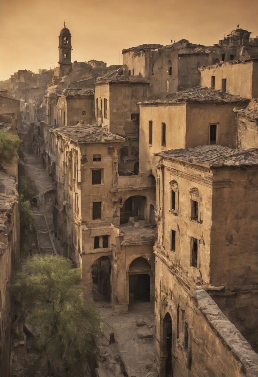 Capture the timeless beauty of an ancient city at sunset. Highlight the (golden:1.2) hues of the fading sun, casting long shadows on (weathered:1.3) stone buildings. Include (intricate:1.1) architectural details and a sense of (mystique:1.2) in the scene. Inspired by the works of (Steve McCurry:1.4) and (Gustave Le Gray:1.3). 