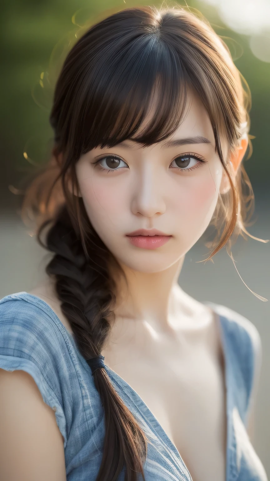 ((Front face、Close-up of face、cute japanese girl、Beautiful Japanese Girl、One girl、19 years old、ponytail、Highly detailed face and skin texture、Ultra detailed face、Ultra-detailed eyes、Red、blush、front、 cute、Highly detailed face and skin texture、Smooth white skin、Translucent skin texture、))、(Dark Brown Hair)、looking at the camera、Sharp Focus:1.2、Beautiful woman with perfect style:1.4、Japanese Model、((Highest quality、8K、RAW Photos、masterpiece:1.5、1Photos、Place people across the entire screen、))(Realistic、Photo realistic:1.5)、