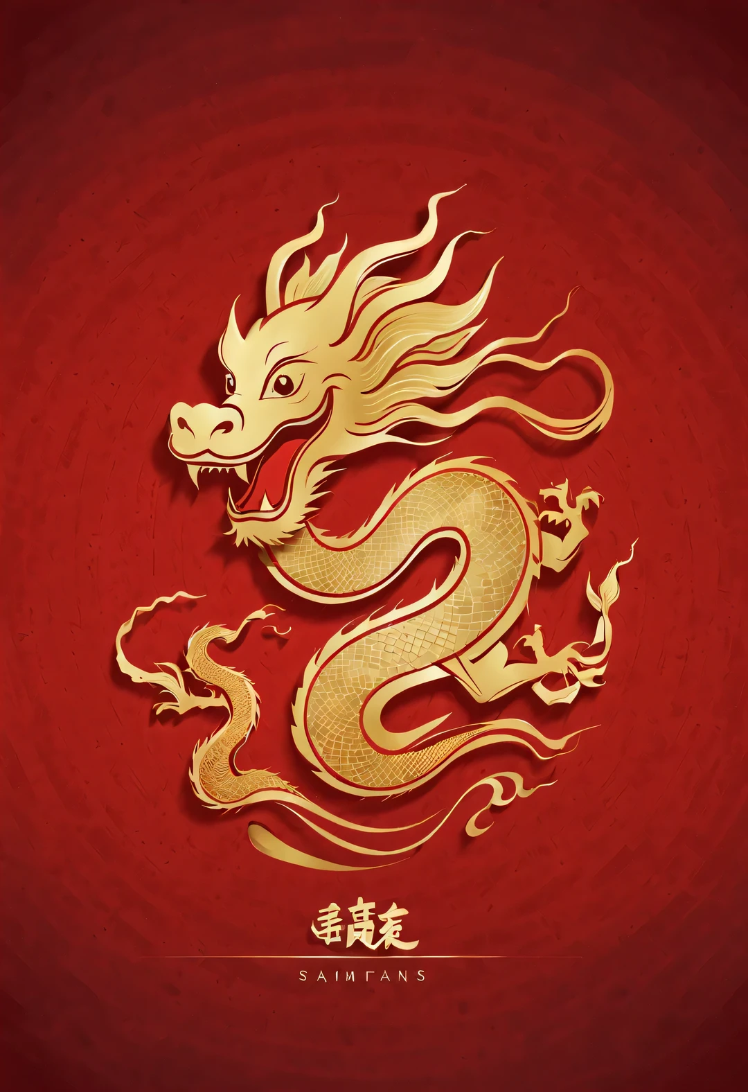 Sketch style, Simple golden negative space on Chinese red background, Smiling happily and cutely, Minimalist Chinese dragon walking, dynamic action, golden english thin line "Marine art" logo, "Marine art."logo
Flat, vector, clip art, Greg Staples style, Opat,
