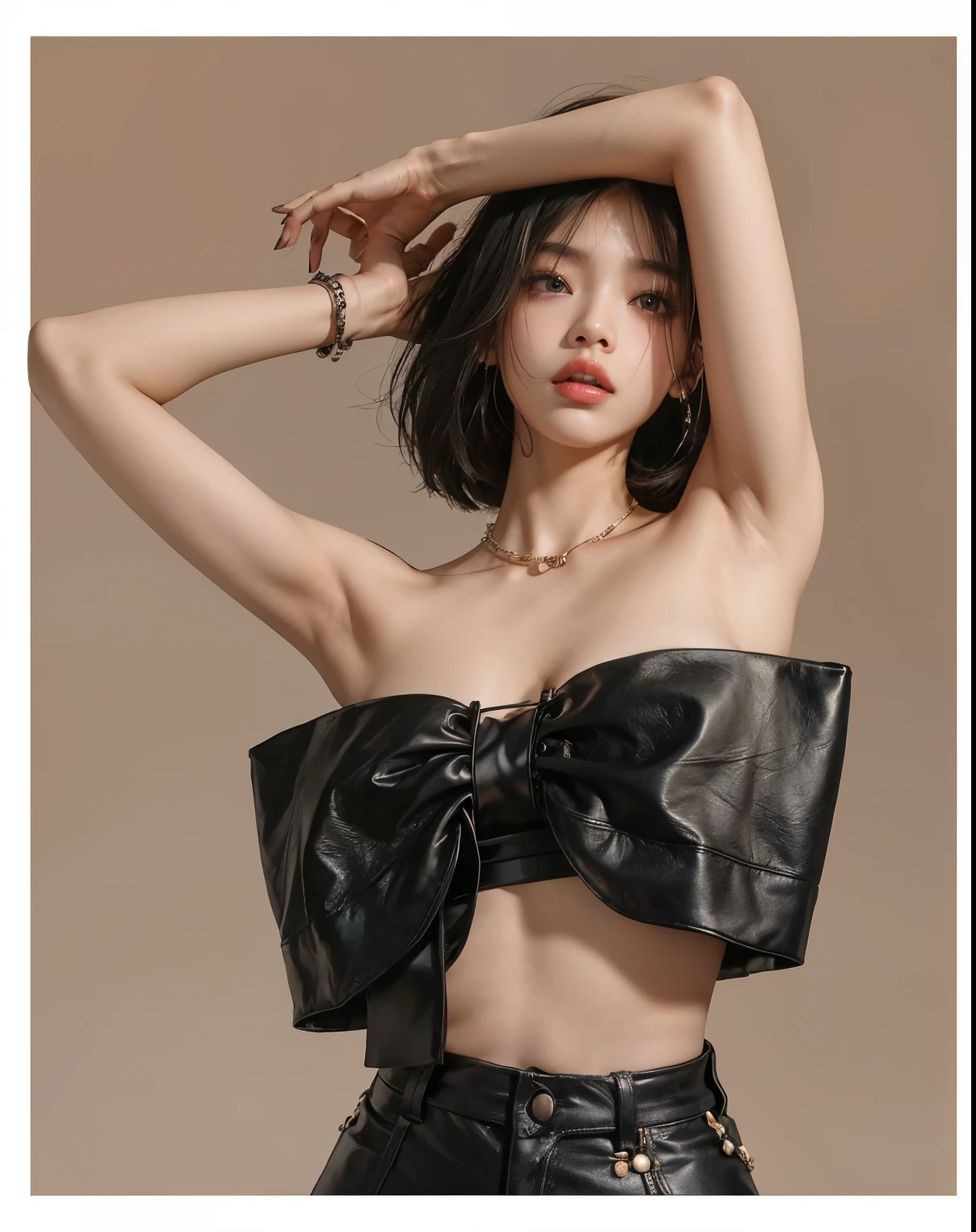 araffed image of a woman in a black top and skirt, blackpink jennie, sun yunjoo, jinyoung shin, kiko mizuhara, jossi of blackpink, roseanne park of blackpink, lulu chen, janice sung, lalisa manobal, gongbi, heonhwa choe, korean women's fashion model, lalisa manoban of blackpink