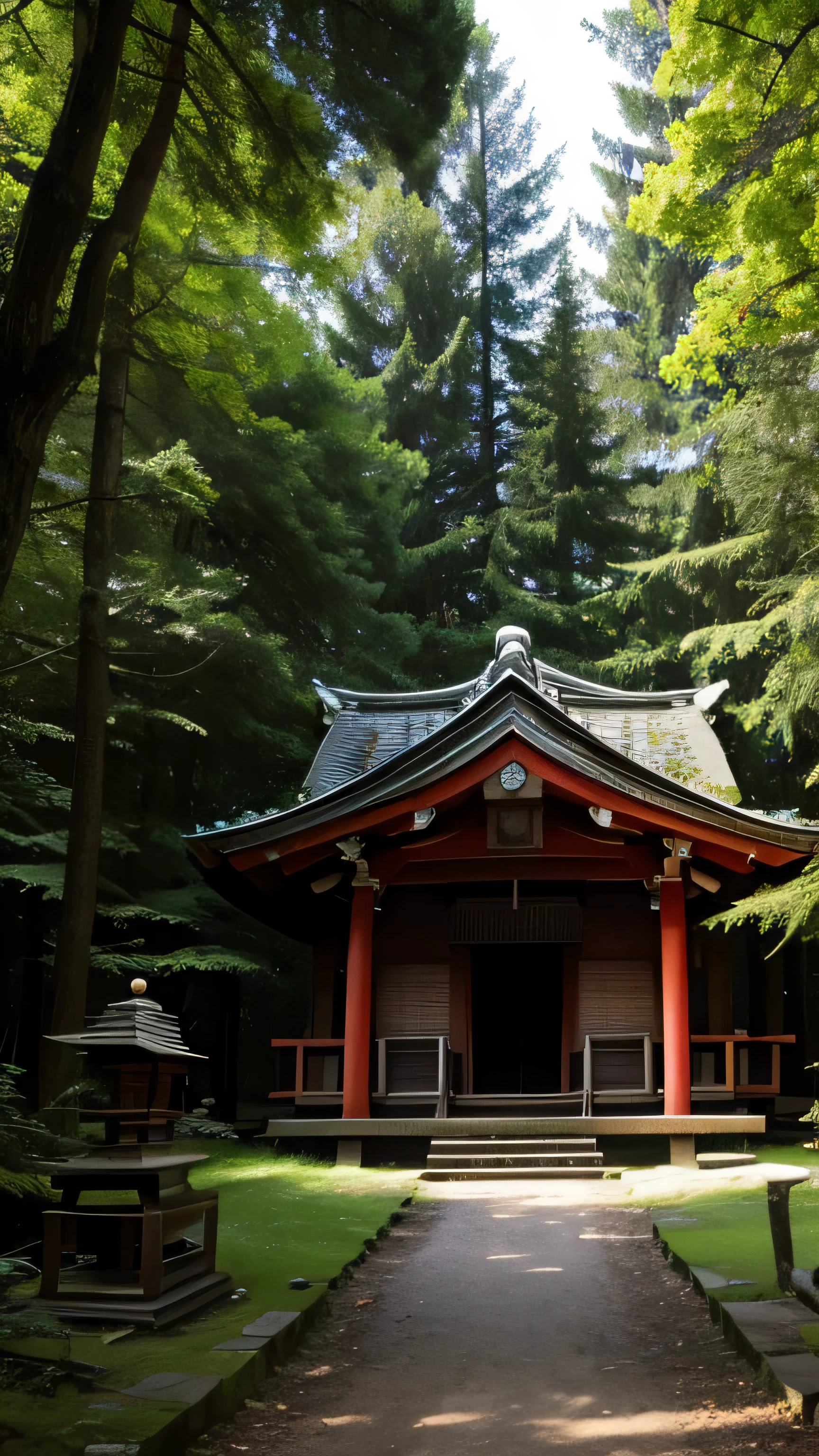 An old shrine nestled deep in the forest