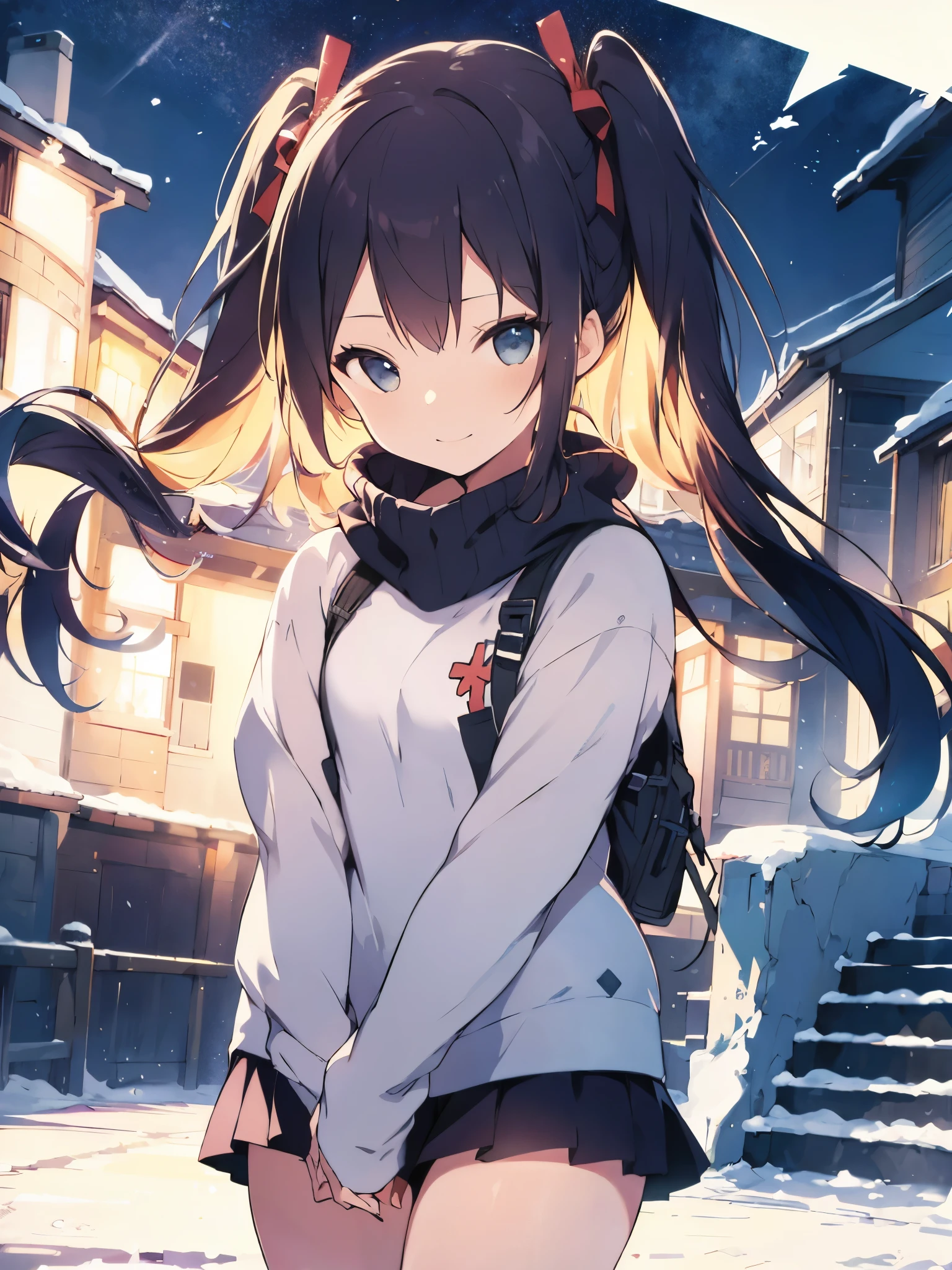 masutepiece, Best Quality, 8K_Wallpaper, (Beautiful eyes), ((of the people around2Glide twice as fast)), Cute, (Yellow Wear、Outerwear is blue、Red pants),1girl in,,1 、Smile,()、(((Glide from the summit)))、Ski resort on a sunny day、snow board、(((A girl is snowboarding down a slope)))(((Wear a snowboard)))、