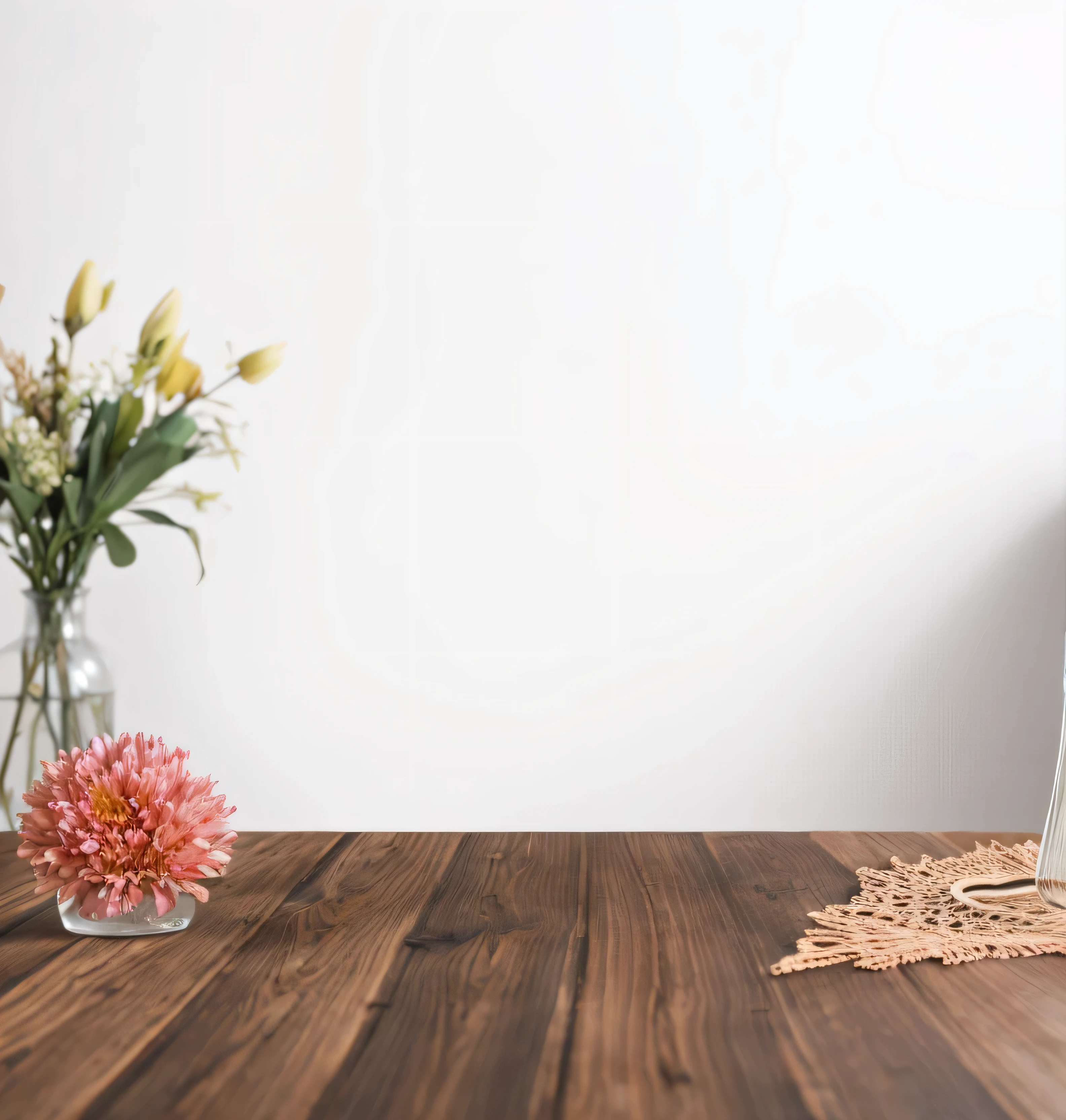 On a wooden table, still life photo of a backdrop, DSLR photo of vase on table, Background image, isolated Backdrop, blurred environment background, background out of focus, background out of focus, On a wooden table, Surreal background,