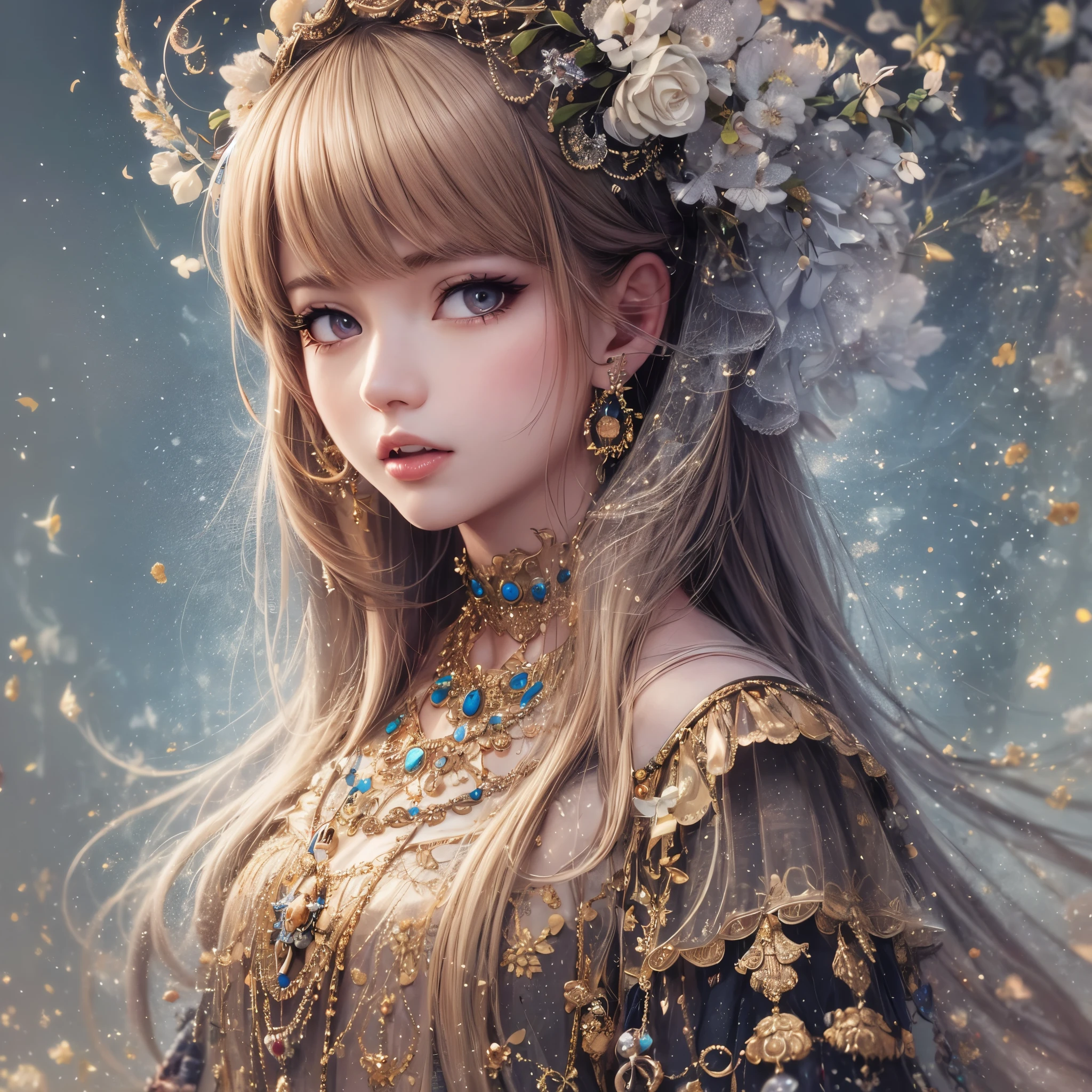 (masterpiece),(best quality:1.0), (ultra high definition:1.0), detailed illustration, portrait, detailed, girls, detailed frilled clothes, detailed beautiful skin, Face focus