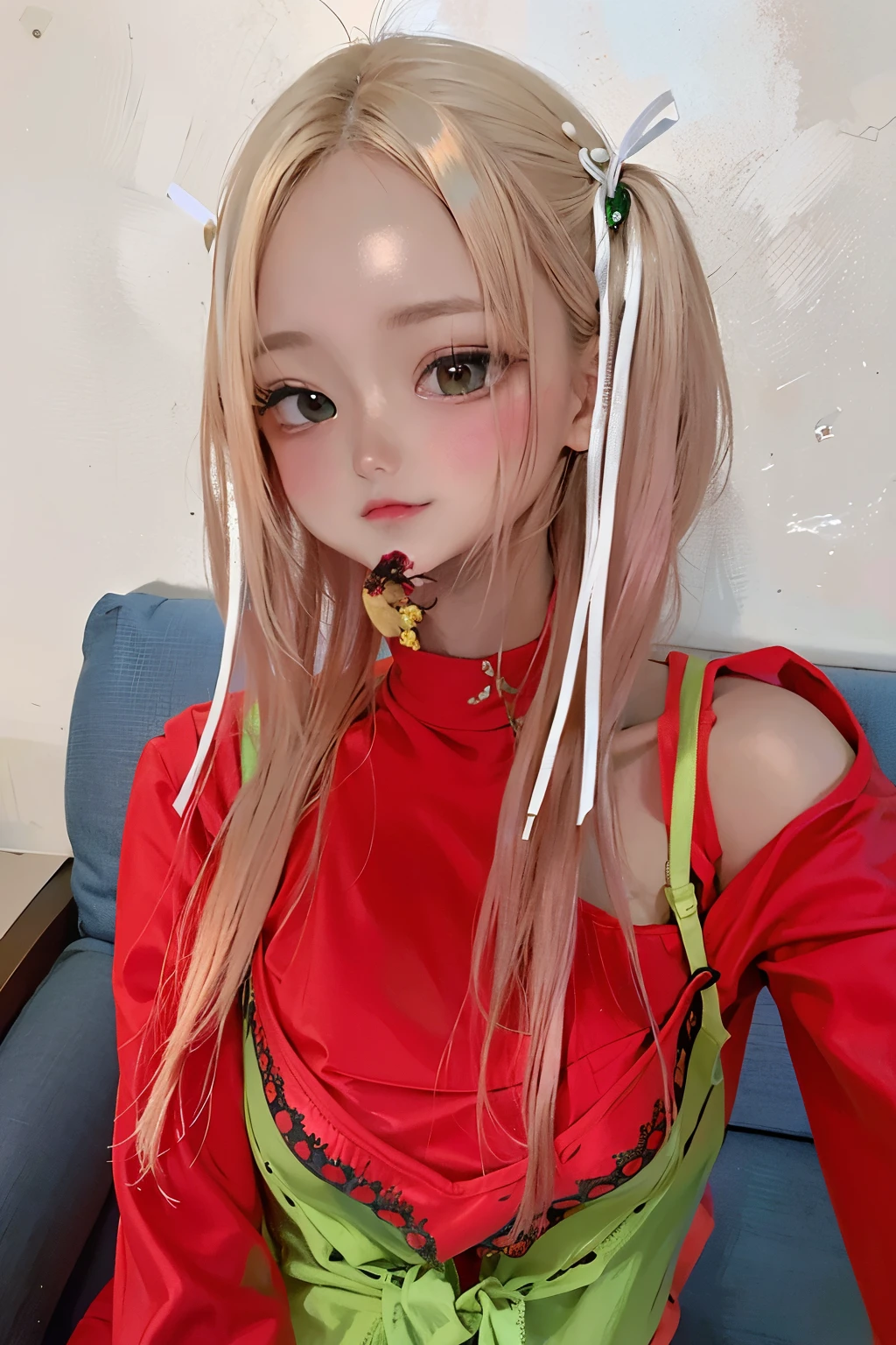 Mujer rubia con pelo largo con un top rojo y un vestido verde., shikami, coleta colorida, CL, peinado de coletas, chiho, bella delfina, ASUKA, Cabello rosado y ojos cian., peinado de dos colas, Rena nunen estilo 3/4, parque roseanne de blackpink, el corte de hime, pelo rubio con coletas