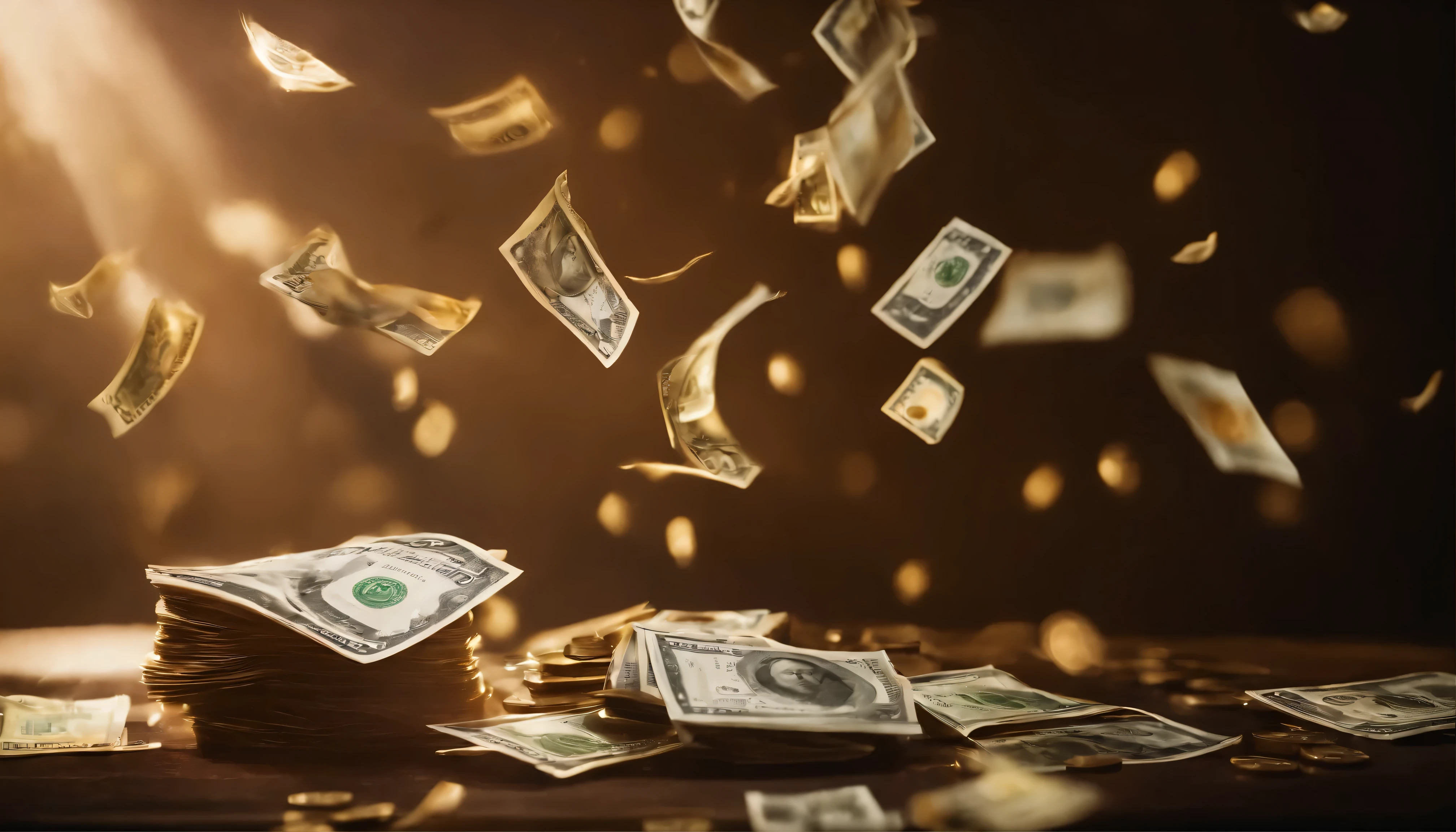 unearned income、banknotes rain down