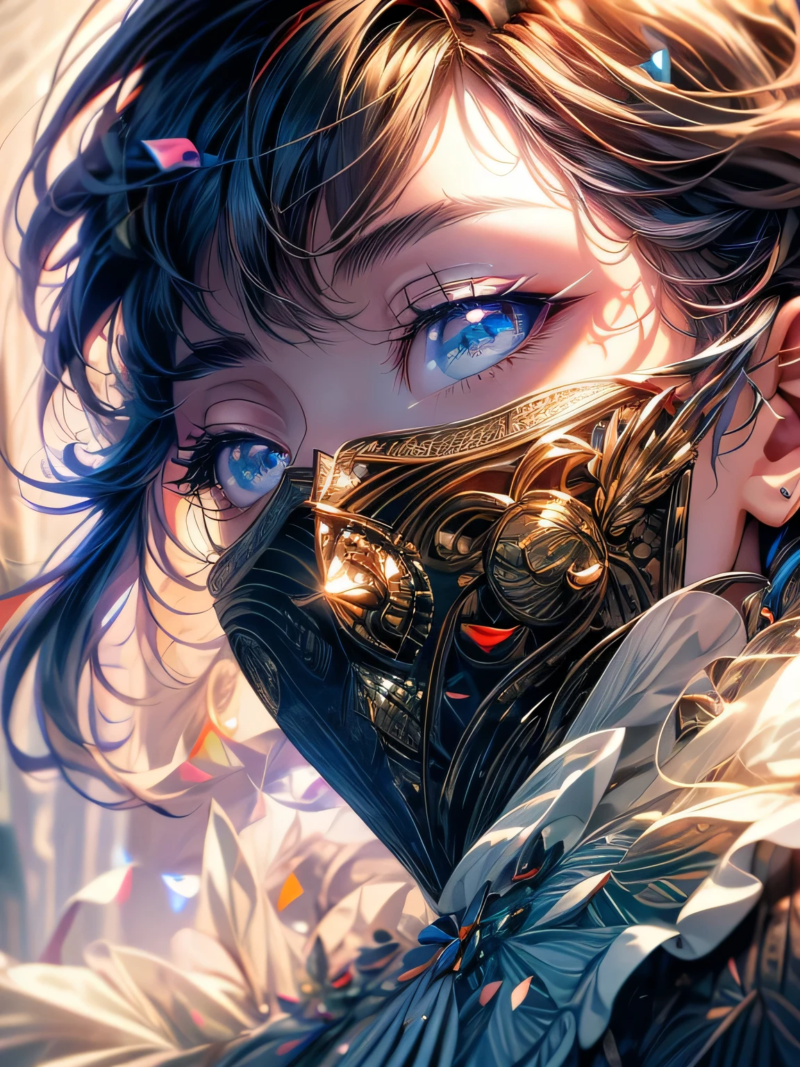 masterpiece, best quality, high quality, HD, high quality纹理, high quality阴影, high detail, Beautiful detailed, fine details, Extremely detailed CGI, Detailed texture, realistic facial expressions, actual, rich and colorful , tender, movie lighting, side light, lens flare, Ray tracing,tailed beautiful tender muzzle, Delicate, beautiful and delicate eyes,