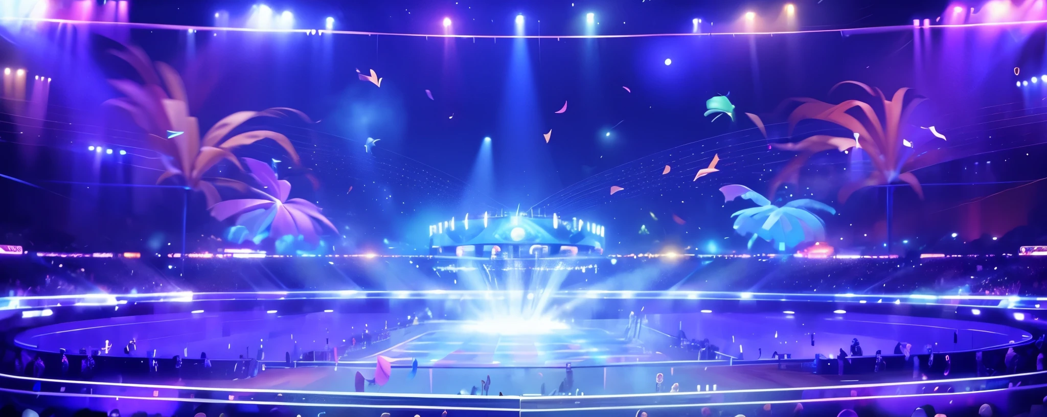 carnival background,Brilliant,light,Streamers fluttering,crowd cheering,night view,high quality background